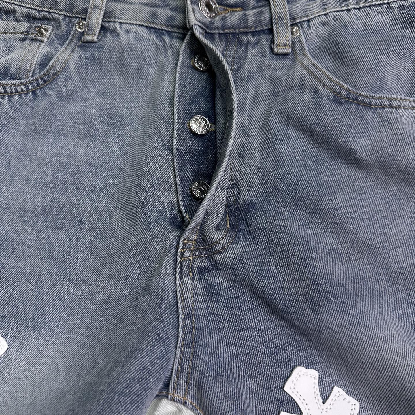 Chrome Hearts Couple Jeans White Couple Style L