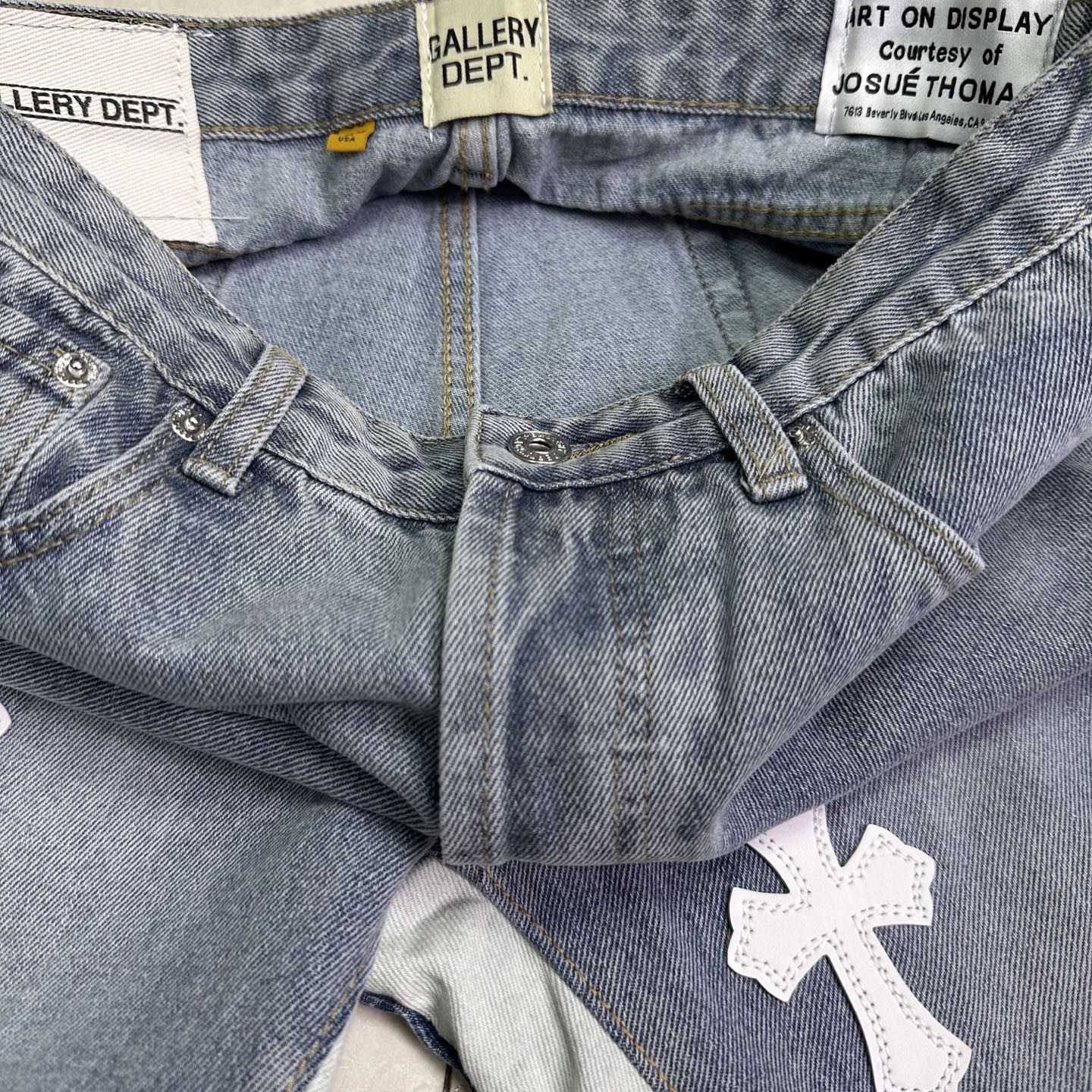 Chrome Hearts Couple Jeans White Couple Style L