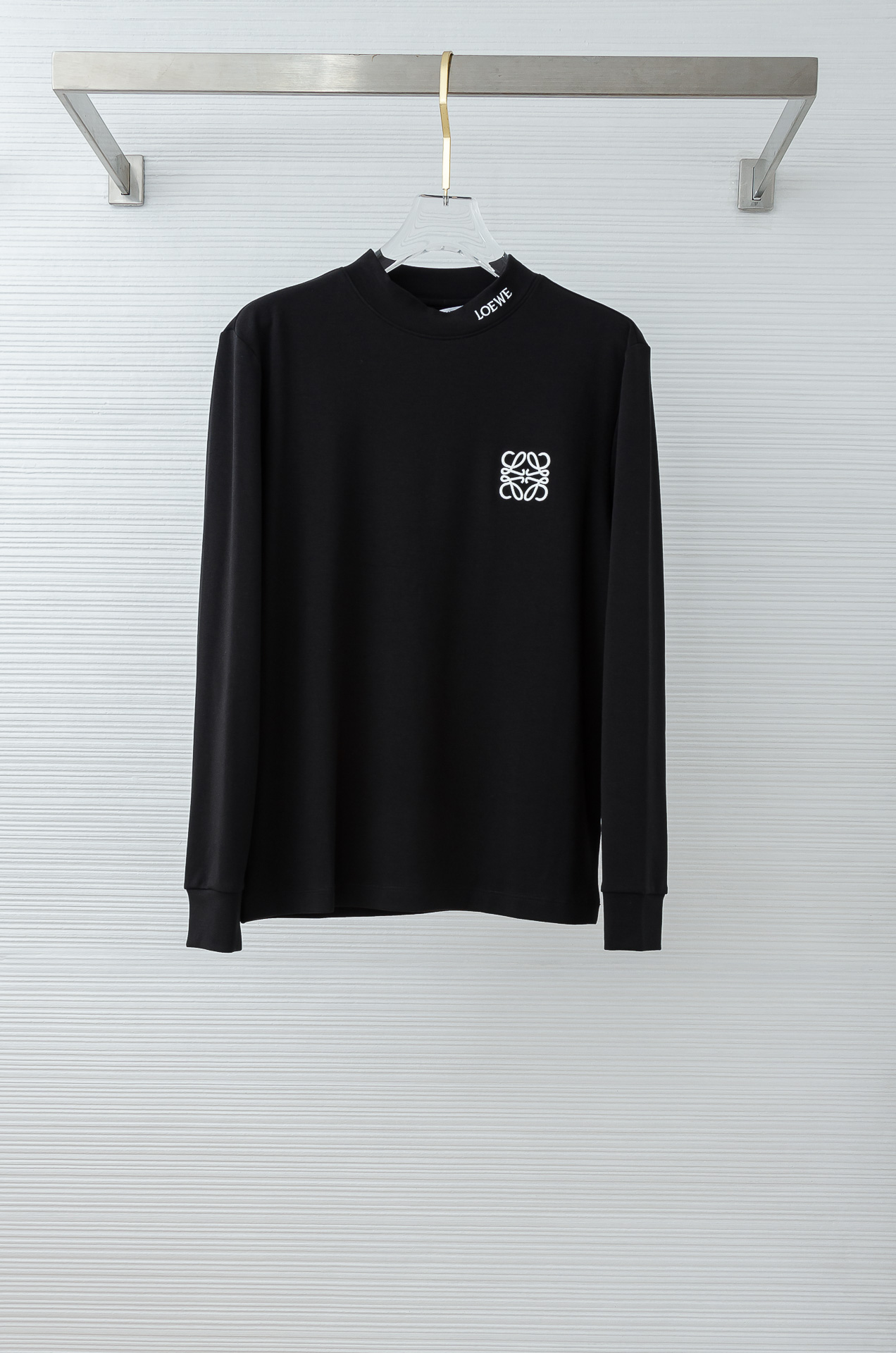 Loewe Male Shirt Black Fleece Lined S-l-xxl