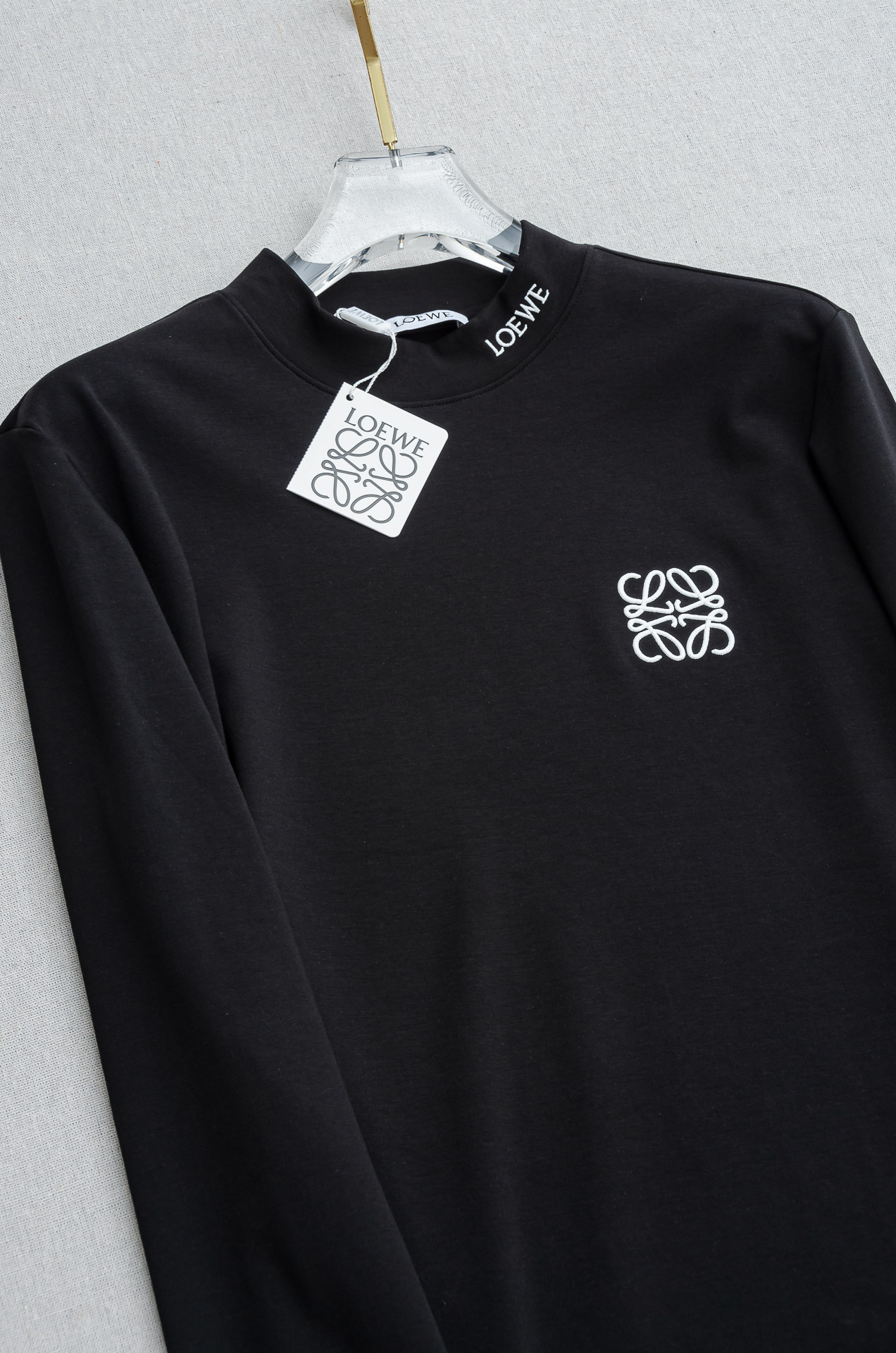 Loewe Male Shirt Black Fleece Lined S-l-xxl