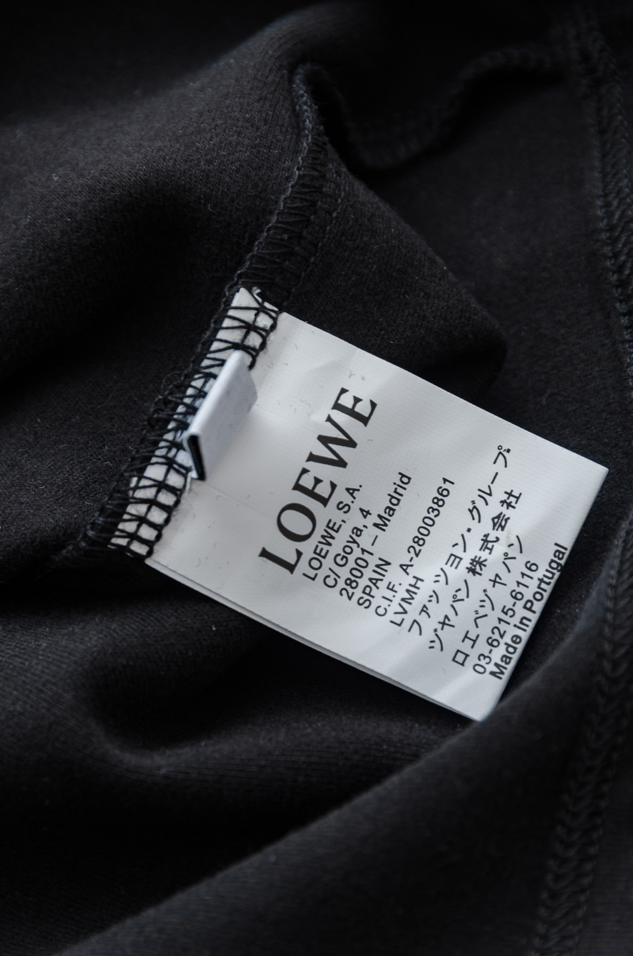 Loewe Male Shirt Black Fleece Lined S-l-xxl