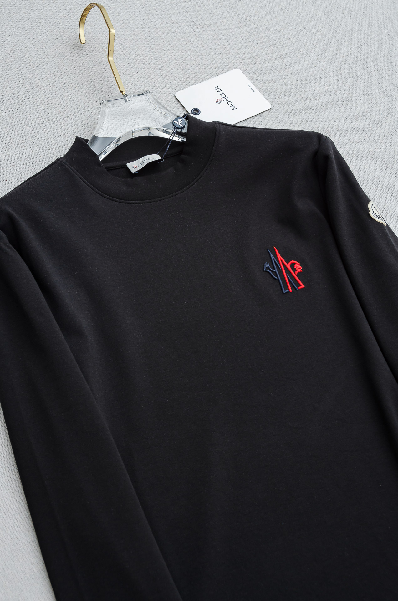 Moncler Male Shirt Black Fleece Lined S-m-l-xxl