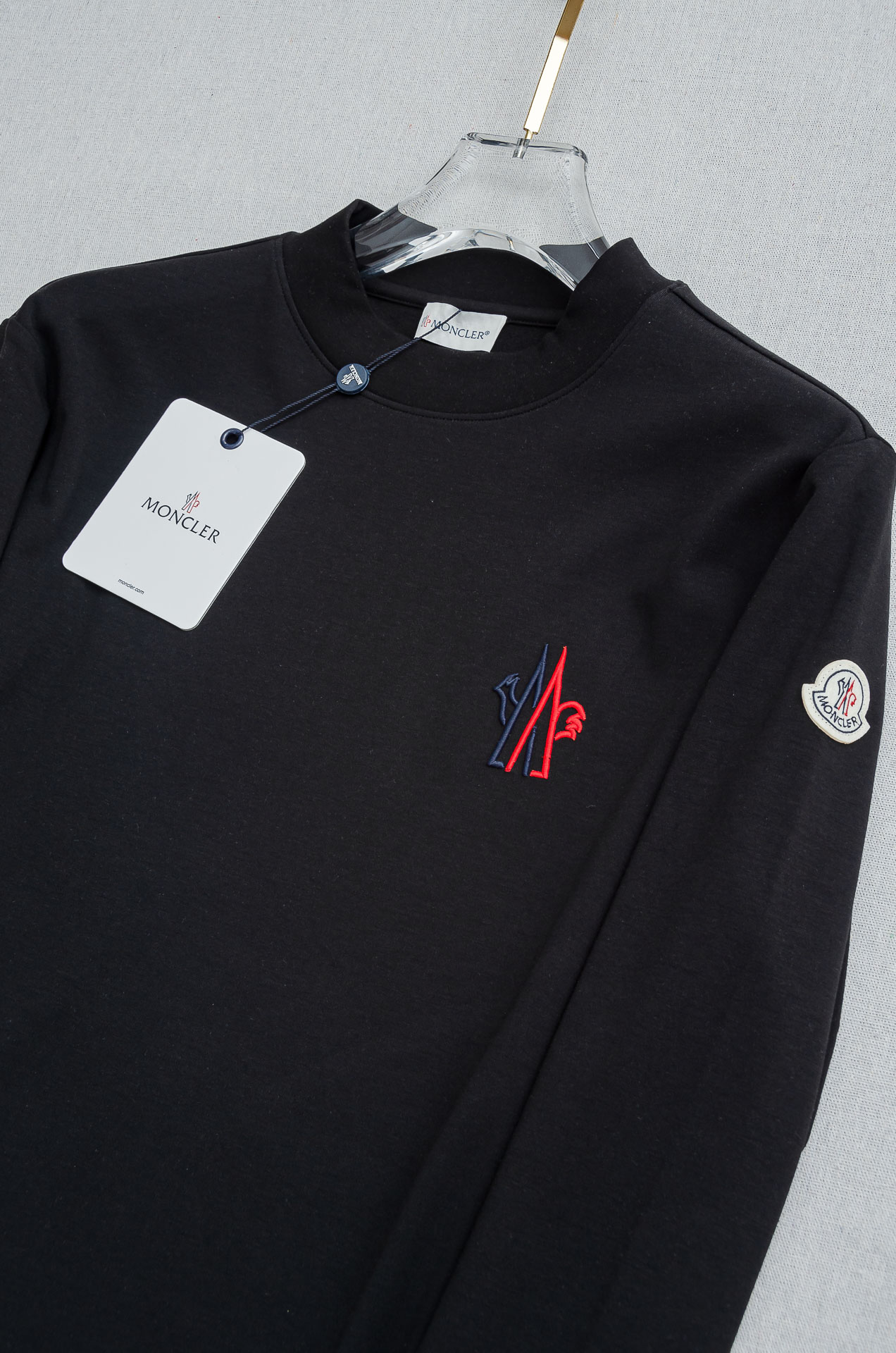 Moncler Male Shirt Black Fleece Lined S-m-l-xxl