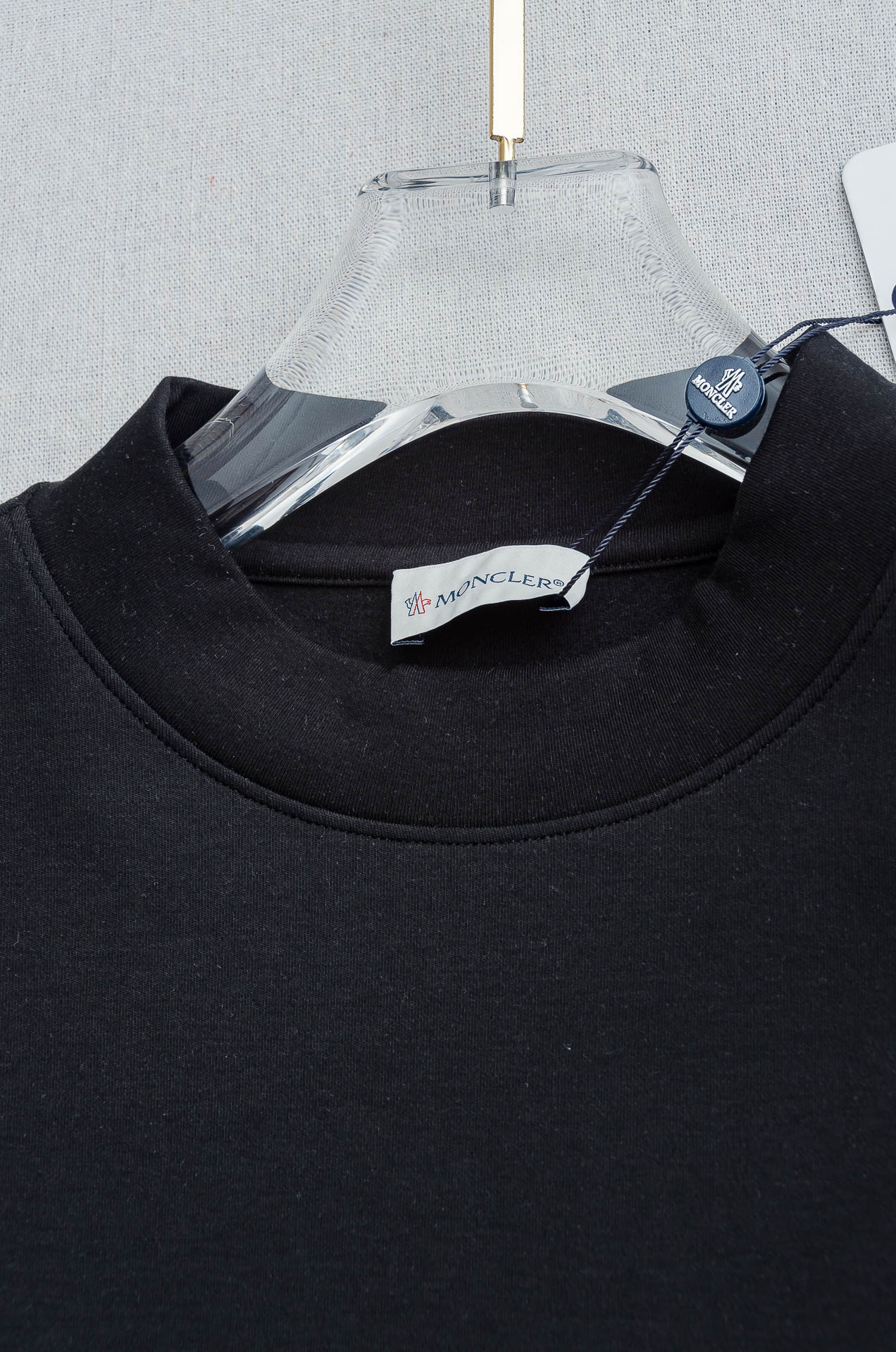 Moncler Male Shirt Black Fleece Lined S-m-l-xxl