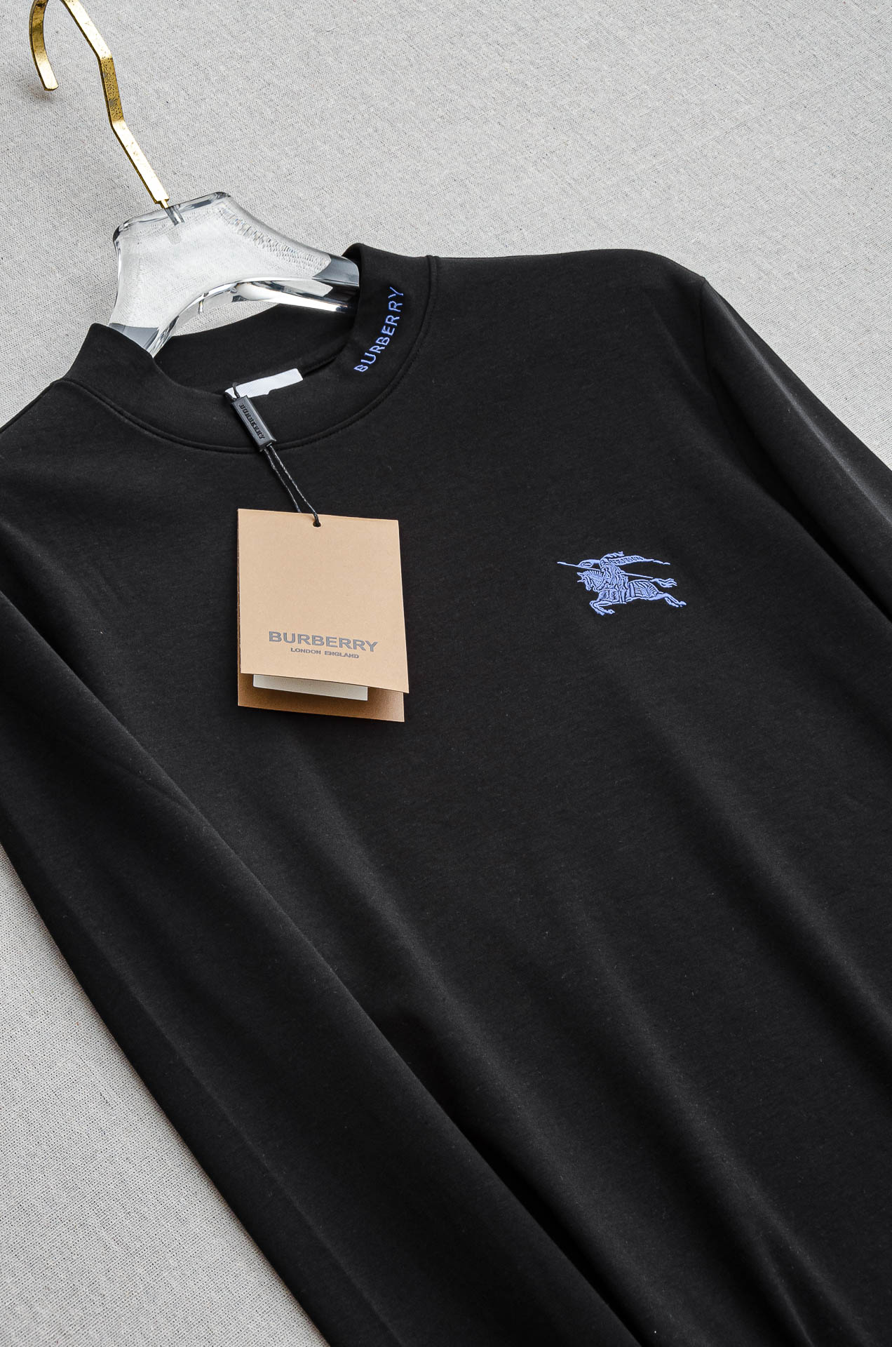 Burberry Male Shirt Cotton Black Fleece Lined M-xl