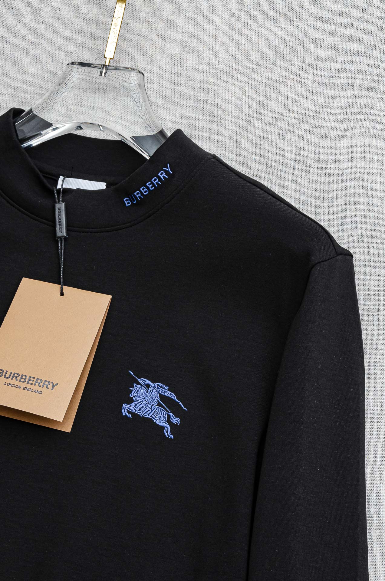 Burberry Male Shirt Cotton Black Fleece Lined M-xl