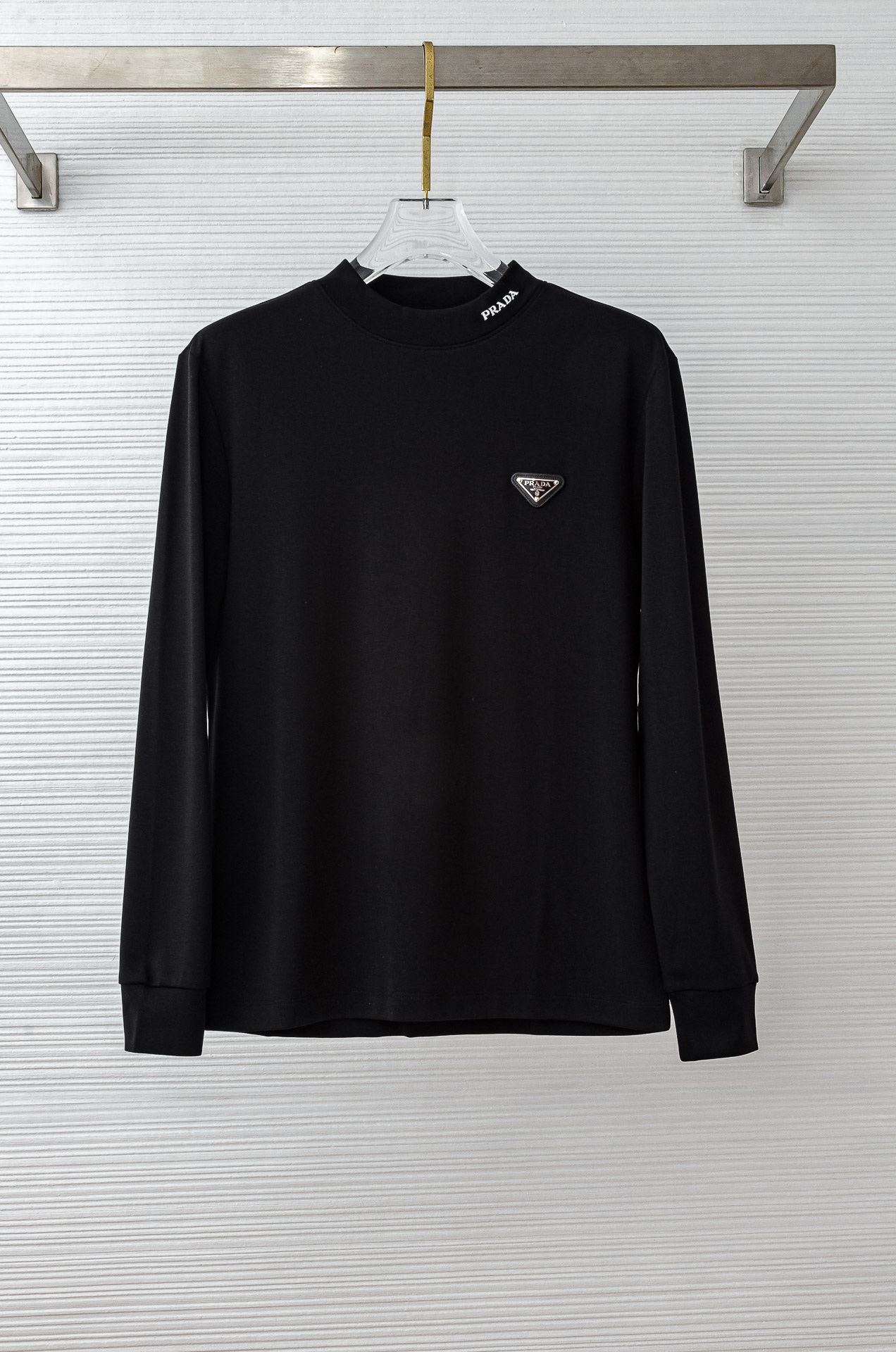 Prada Male Shirt Cotton Black Fleece Lined M-xl