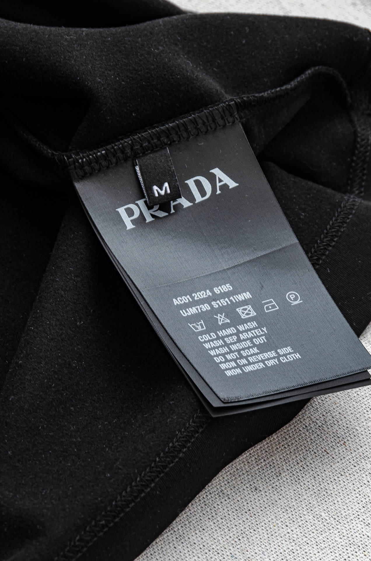 Prada Male Shirt Cotton Black Fleece Lined M-xl