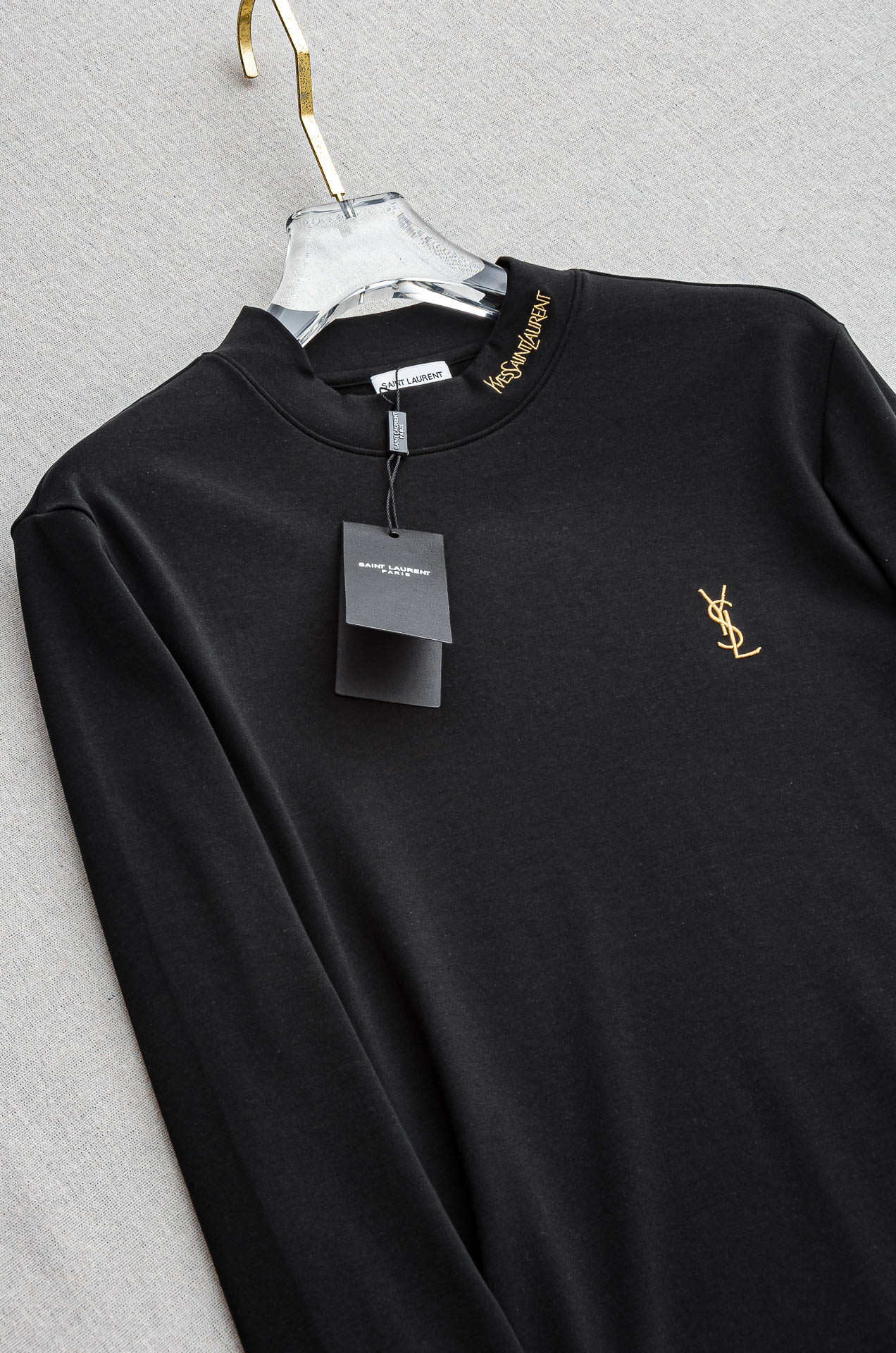 Saint Laurent Male Shirt Cotton Black Fleece Lined S-m-l-xl