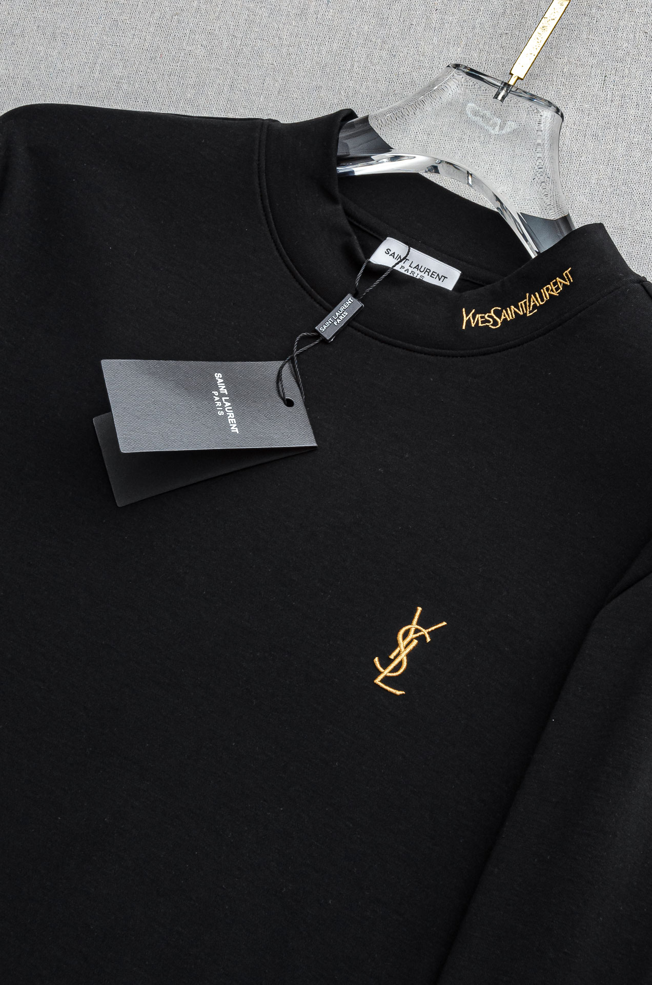 Saint Laurent Male Shirt Cotton Black Fleece Lined S-m-l-xl