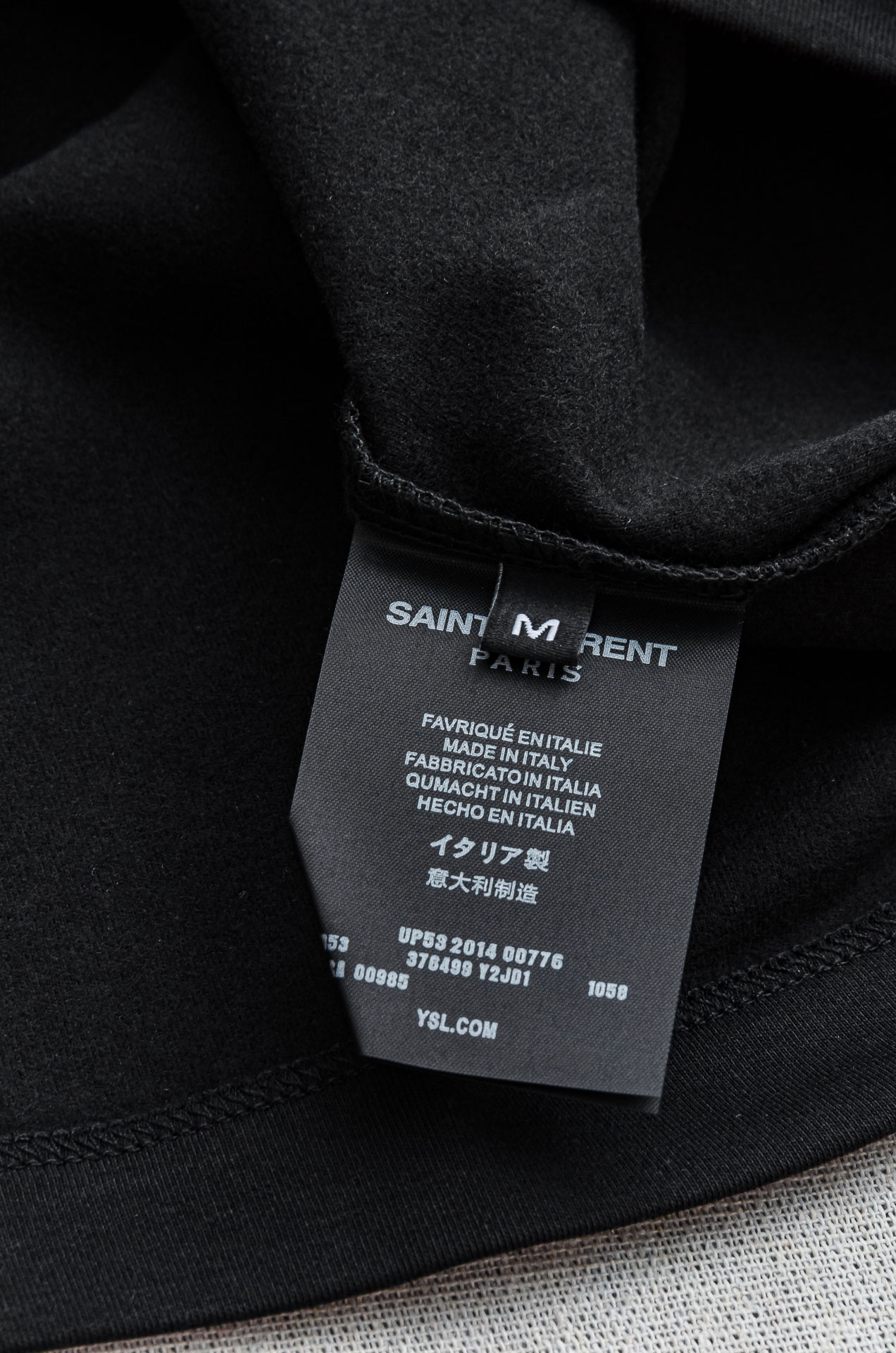 Saint Laurent Male Shirt Cotton Black Fleece Lined S-m-l-xl