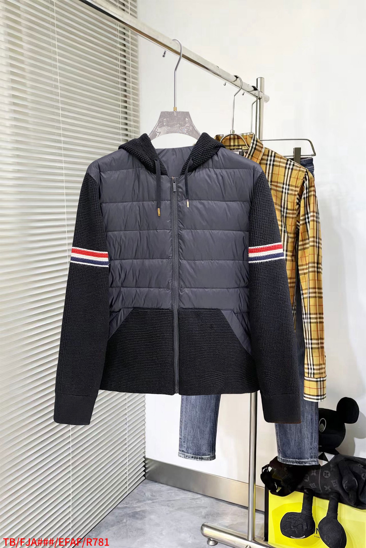 Thom Browne Female Down Jacket Knitted Slim Fit M-xl