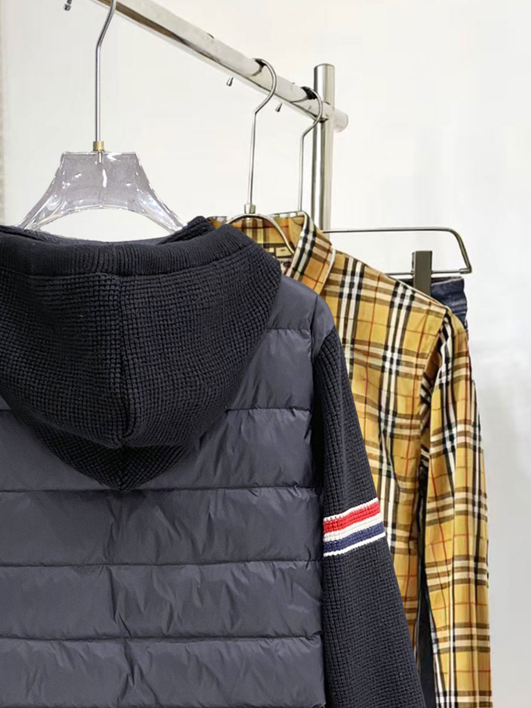 Thom Browne Female Down Jacket Knitted Slim Fit M-xl