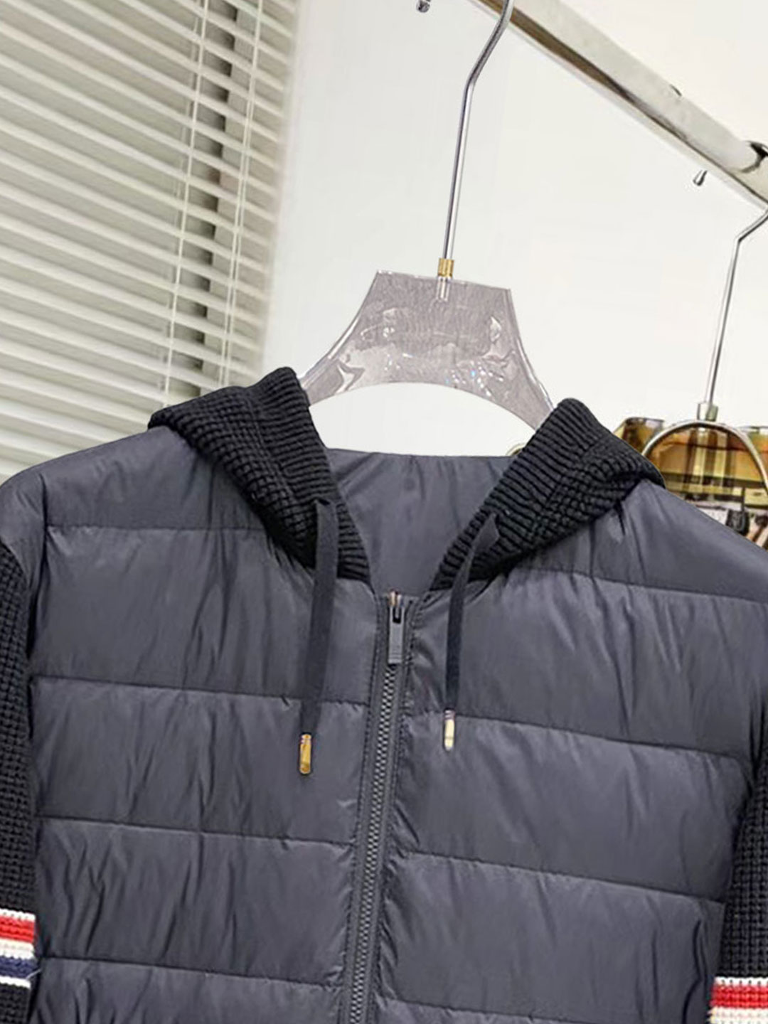 Thom Browne Female Down Jacket Knitted Slim Fit M-xl
