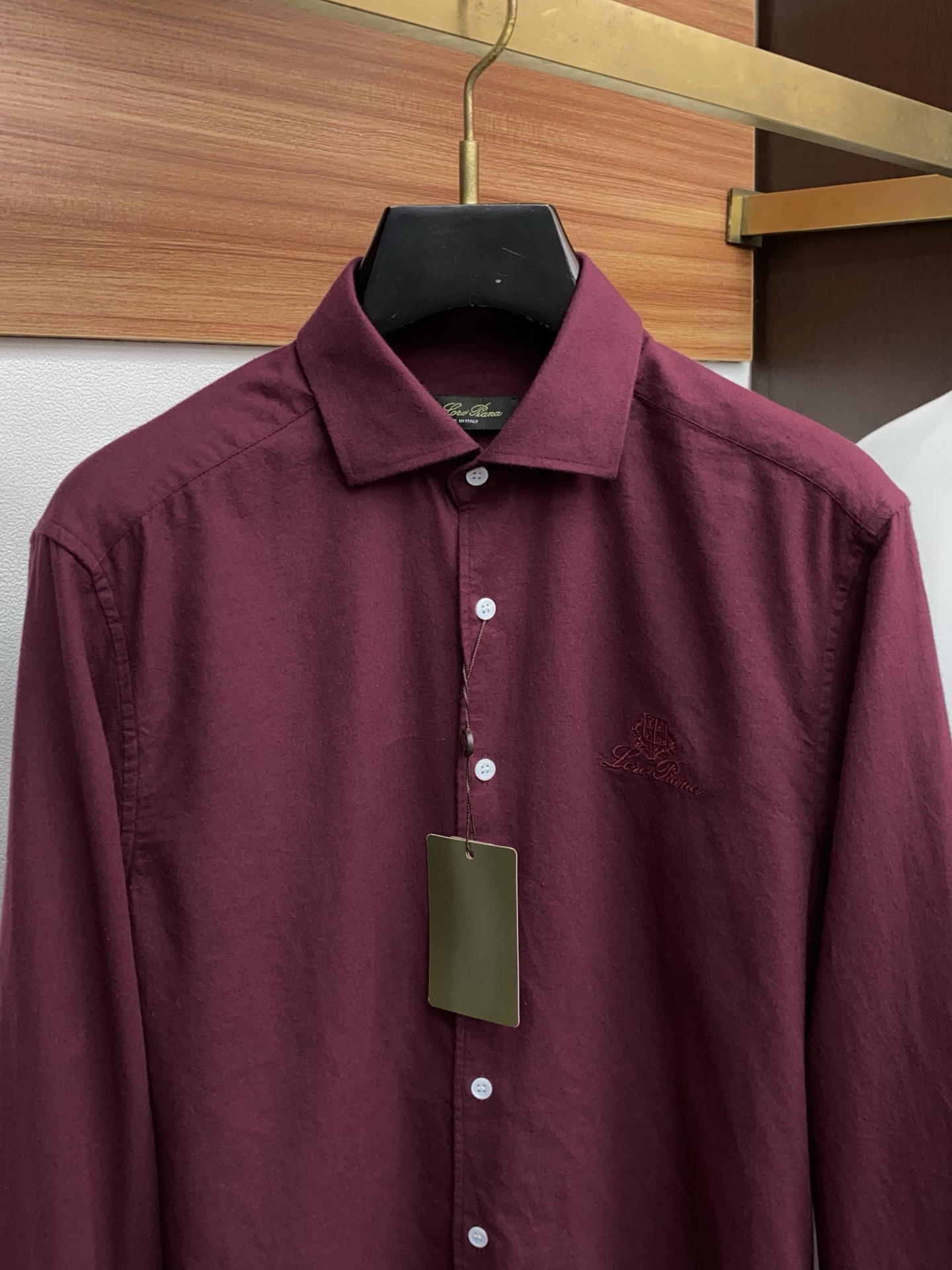 Loro Piana Male Shirt Cotton Red Slim Fit S-l-xxl