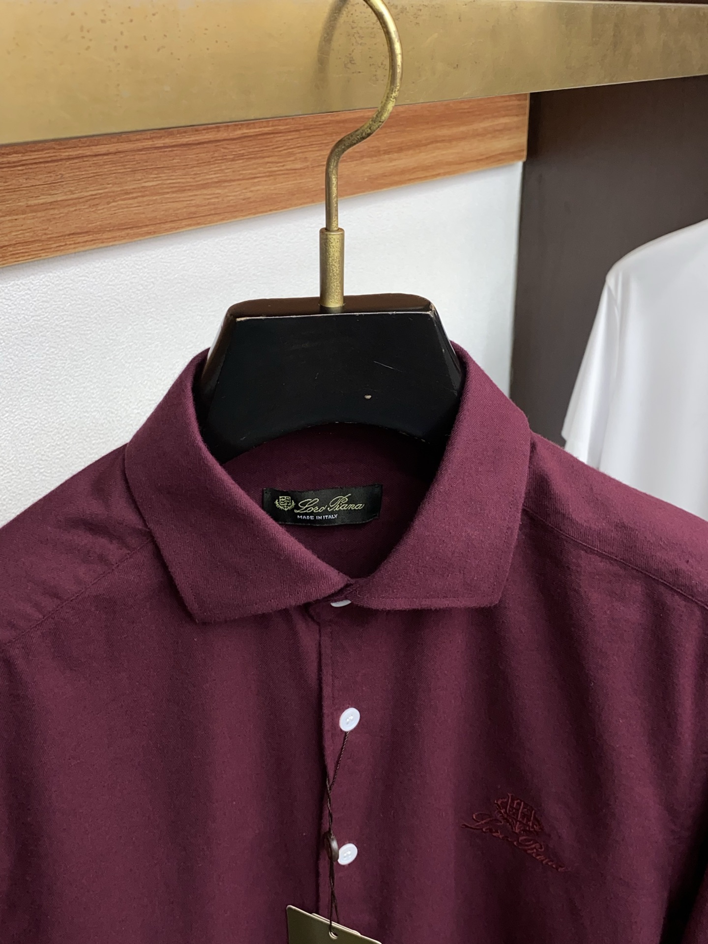 Loro Piana Male Shirt Cotton Red Slim Fit S-l-xxl
