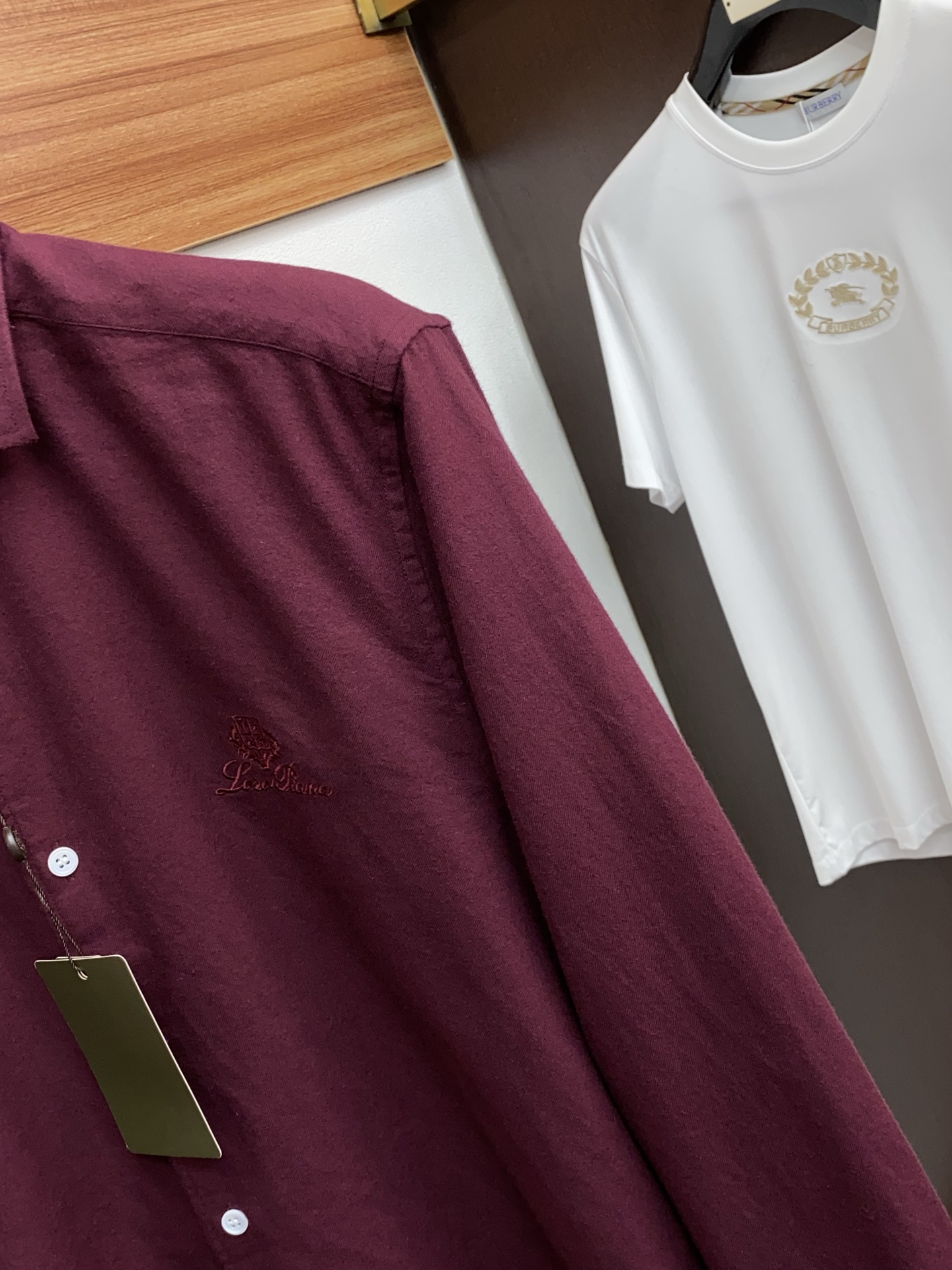 Loro Piana Male Shirt Cotton Red Slim Fit S-l-xxl