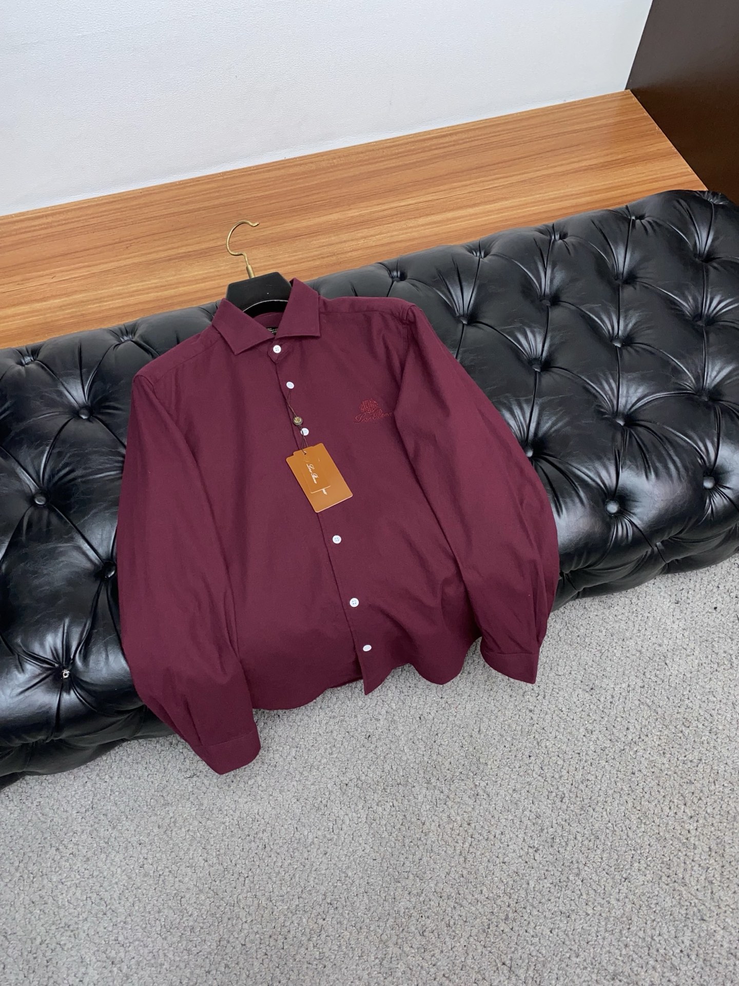 Loro Piana Male Shirt Cotton Red Slim Fit S-l-xxl