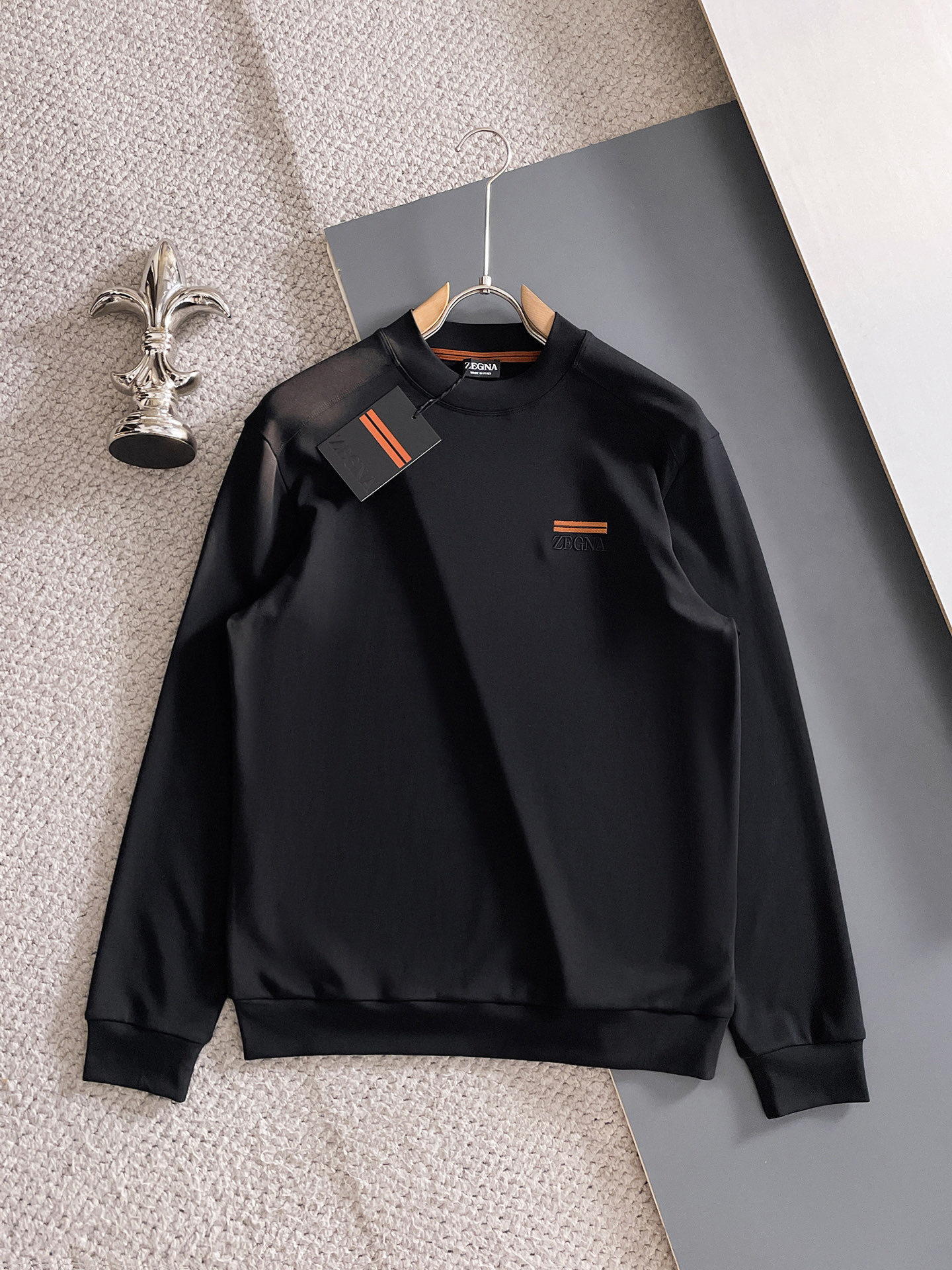 Ermenegildo Zegna Male Hoodie Black S