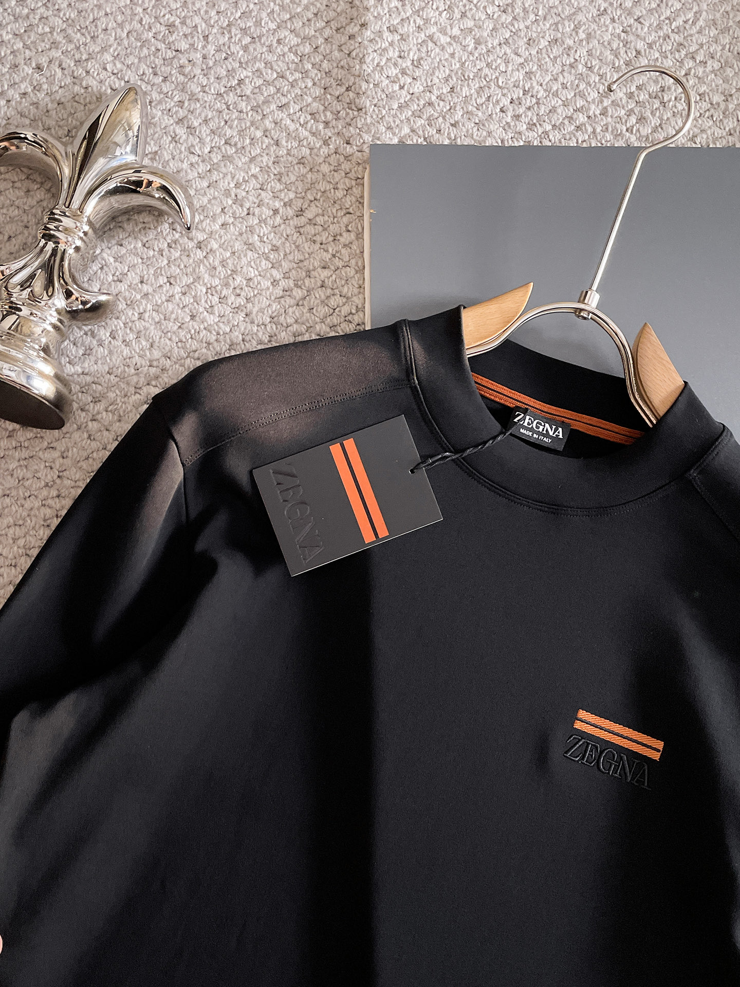 Ermenegildo Zegna Male Hoodie Black S