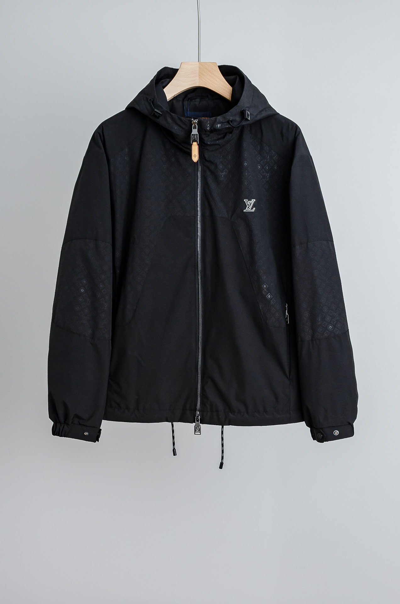 Louis Vuitton Male Jacket Polyester Black Hooded M-l-xl