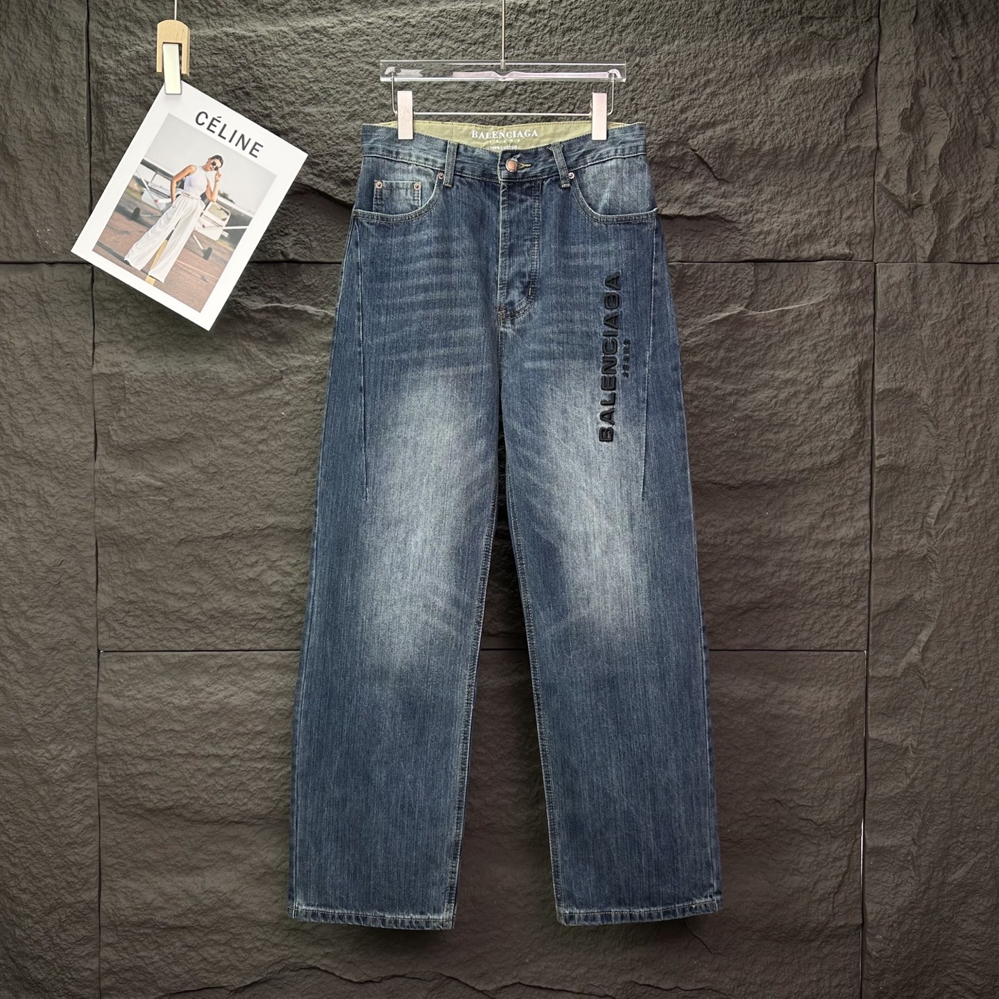 Balenciaga Couple Jeans Blue Loose Fit