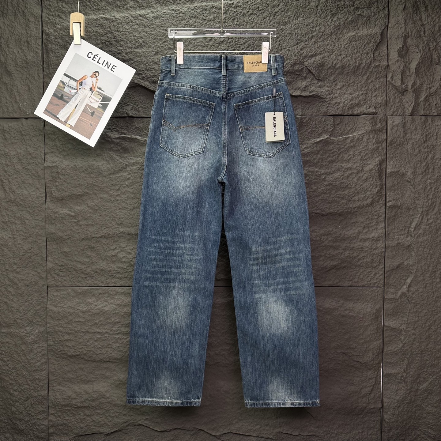 Balenciaga Couple Jeans Blue Loose Fit