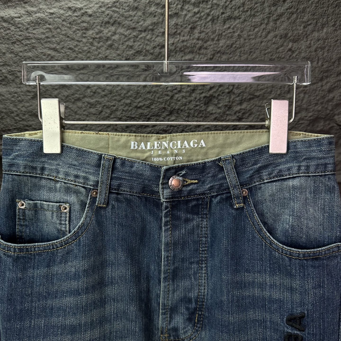 Balenciaga Couple Jeans Blue Loose Fit