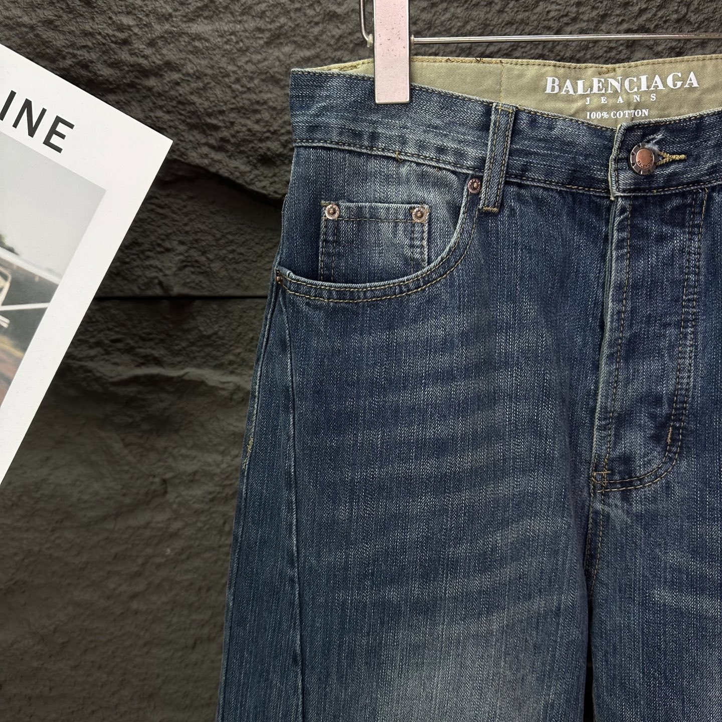 Balenciaga Couple Jeans Blue Loose Fit