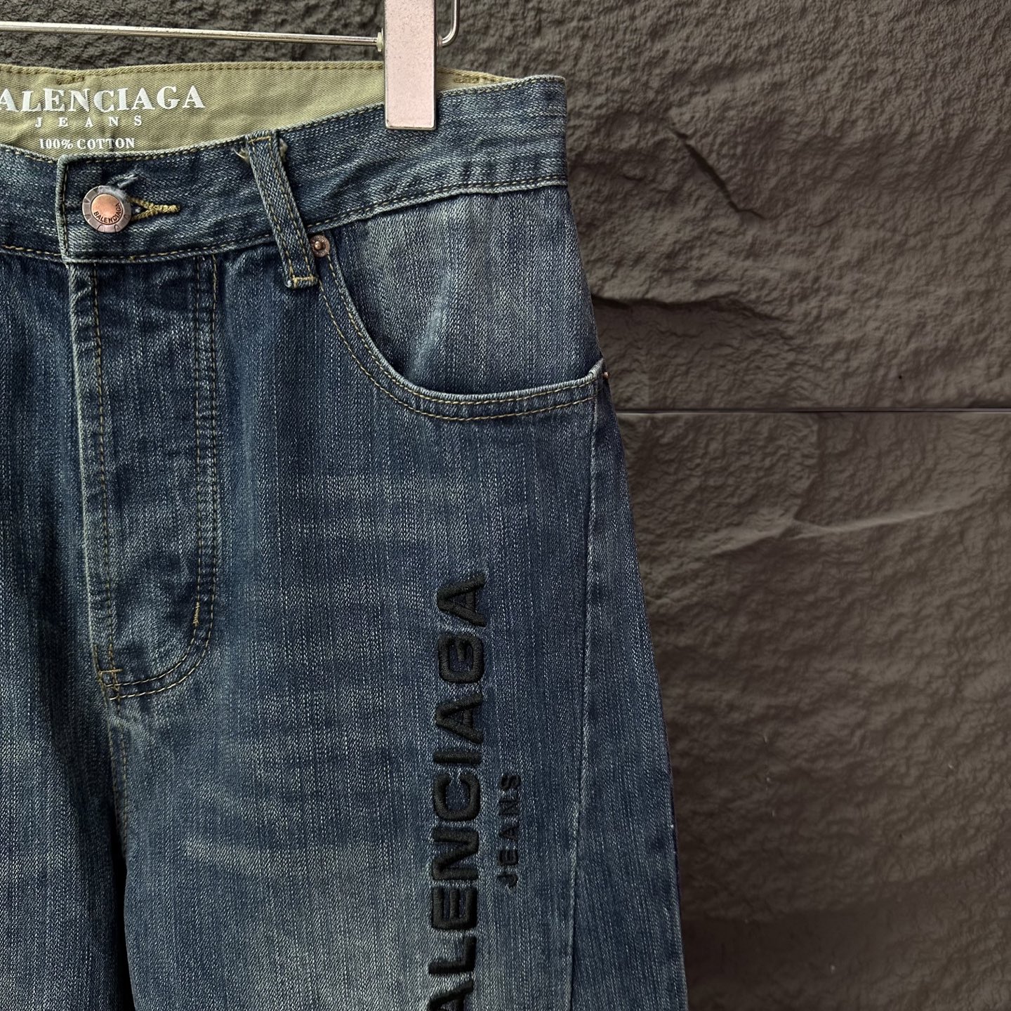 Balenciaga Couple Jeans Blue Loose Fit