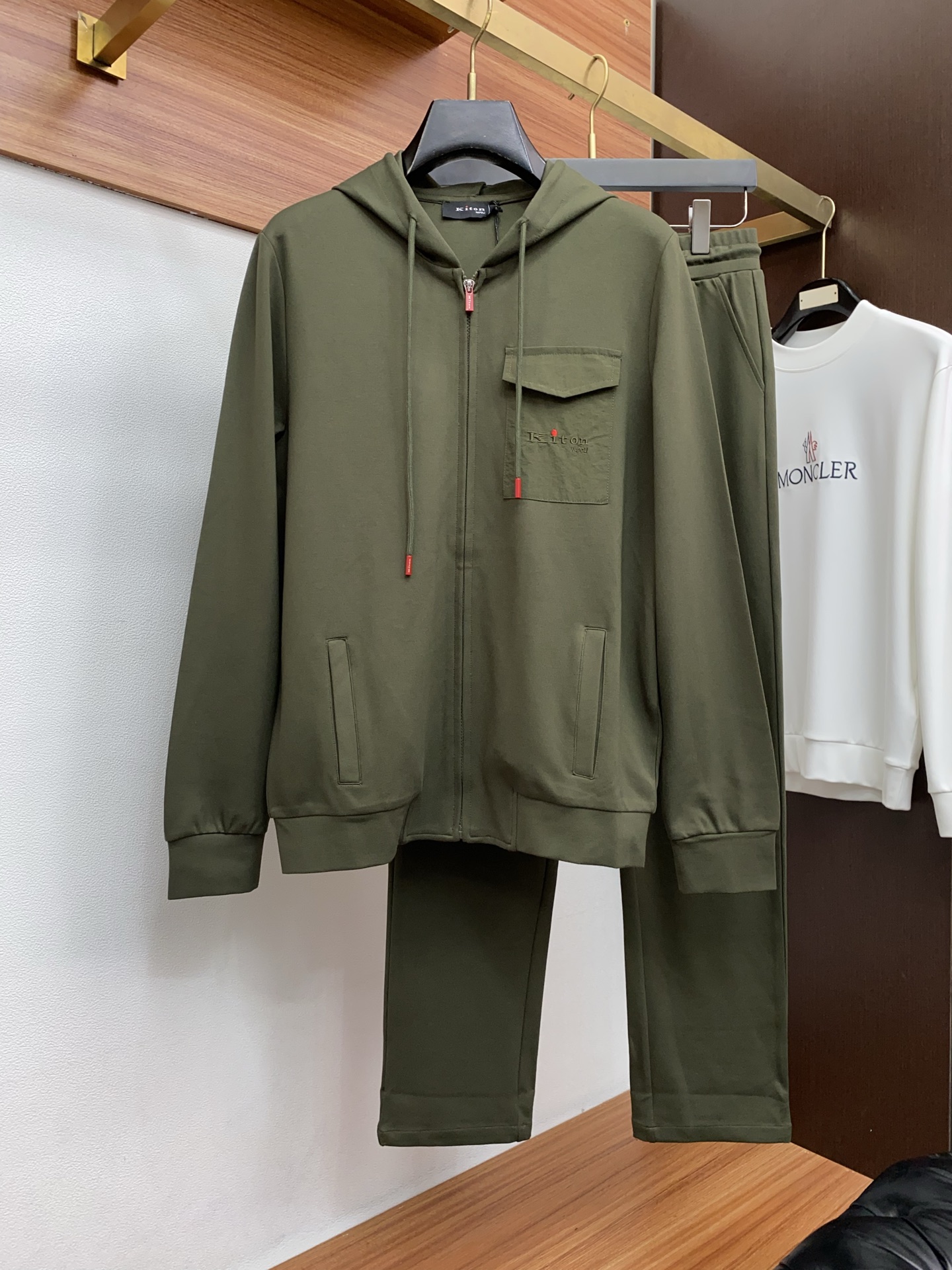 Kiton Male Hoodie Cotton