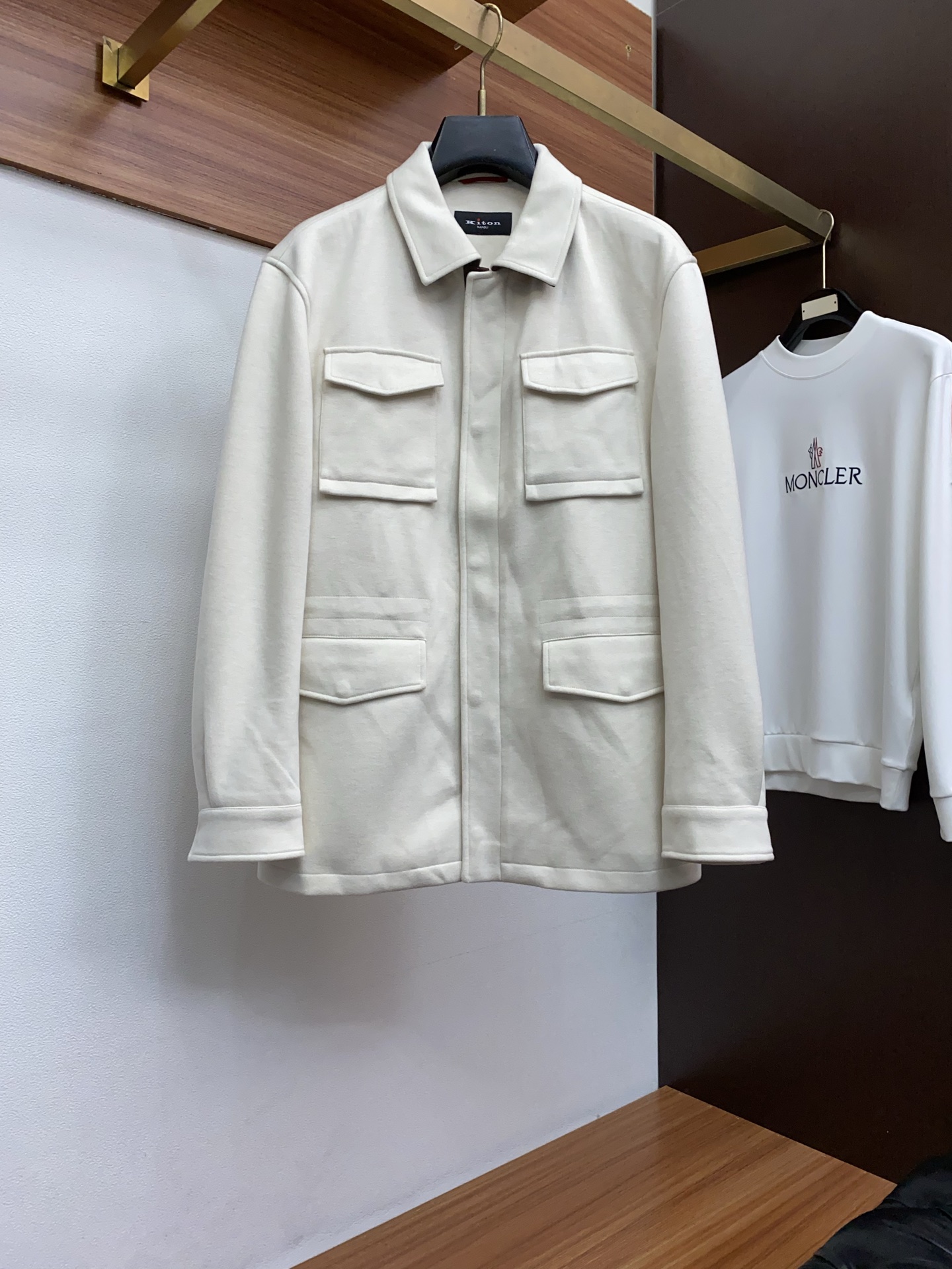 Kiton Male Jacket Wool Blue Slim Fit M-xl