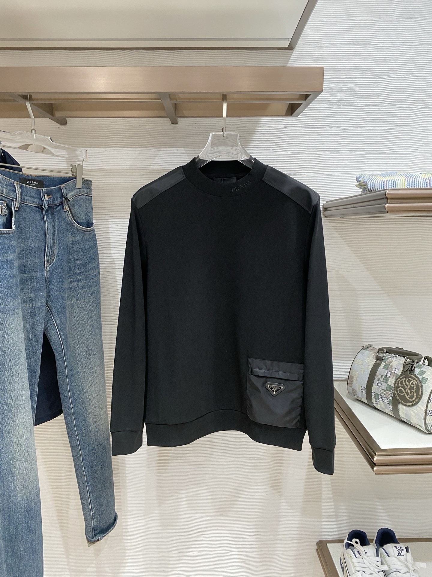 Prada Male Hoodie Black S