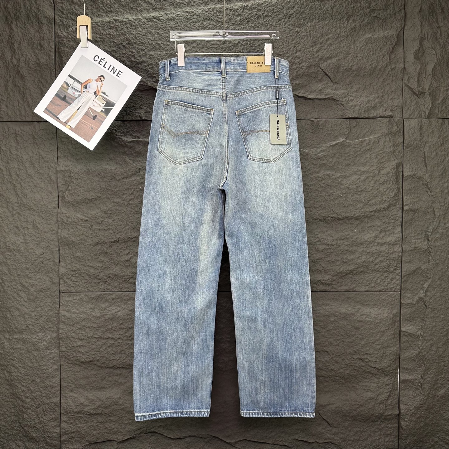 Balenciaga Couple Jeans Blue Loose Fit