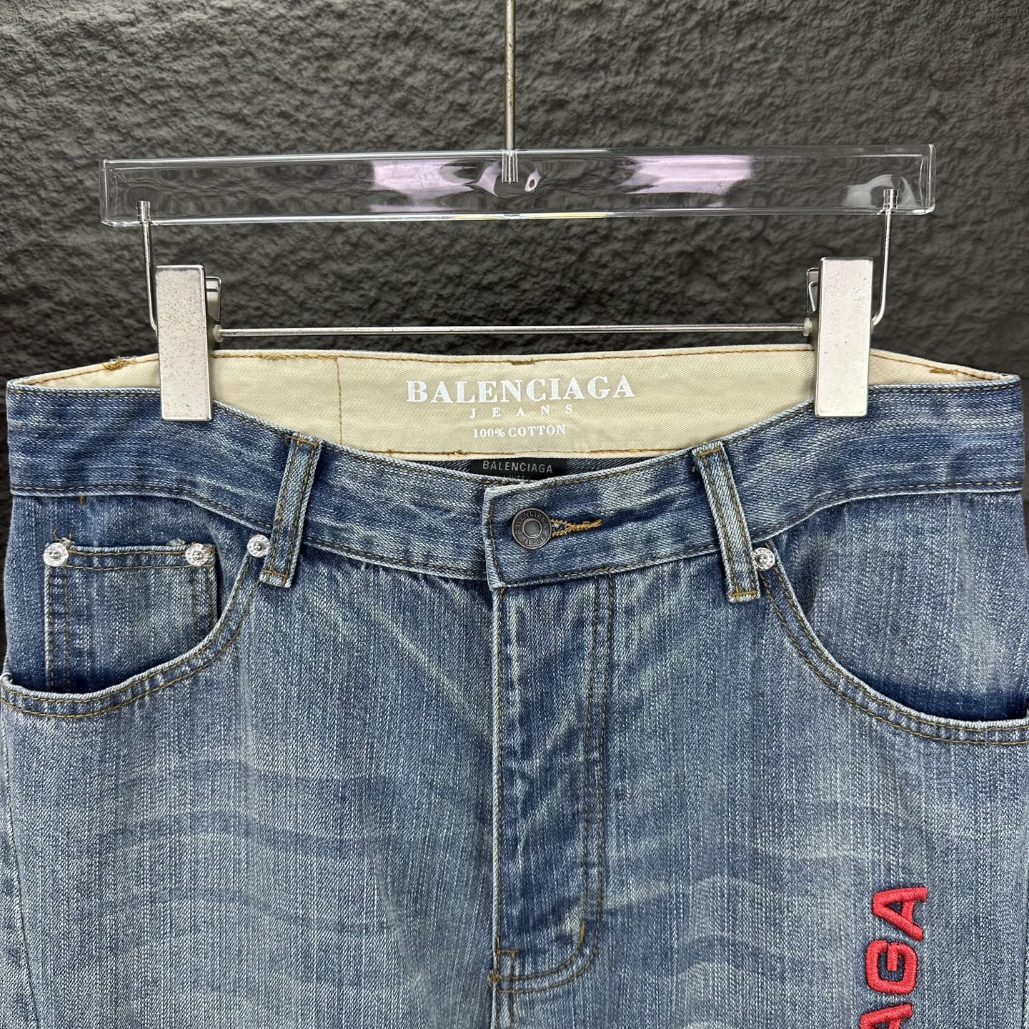 Balenciaga Couple Jeans Blue Loose Fit