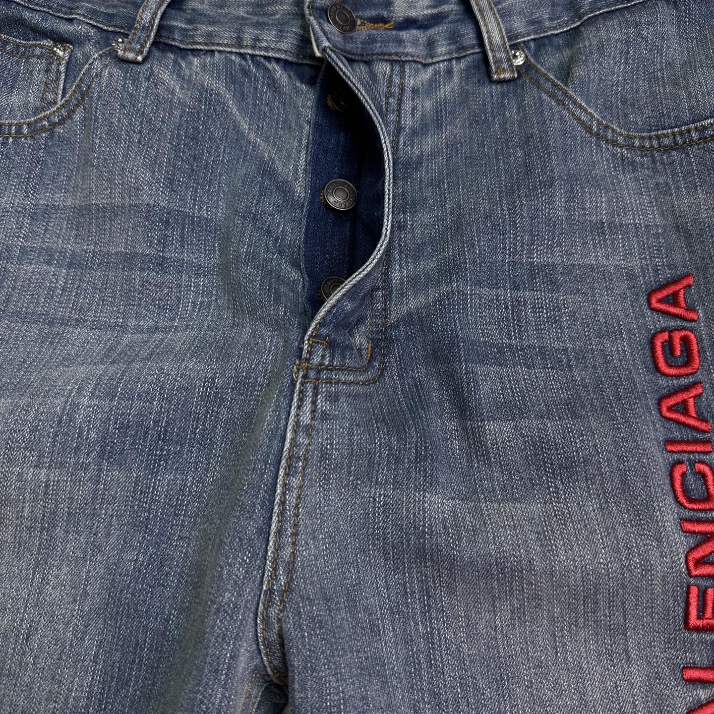 Balenciaga Couple Jeans Blue Loose Fit