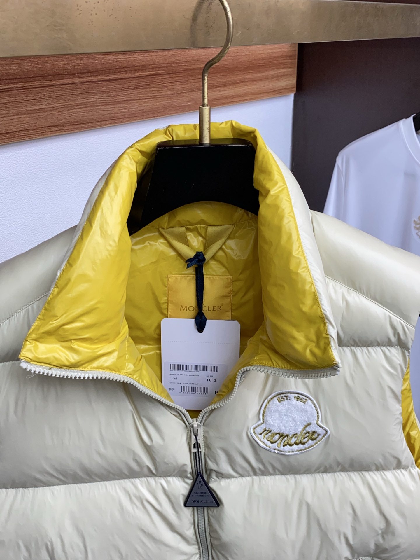 Moncler Male Down Vest White Duck Down Hooded M-l