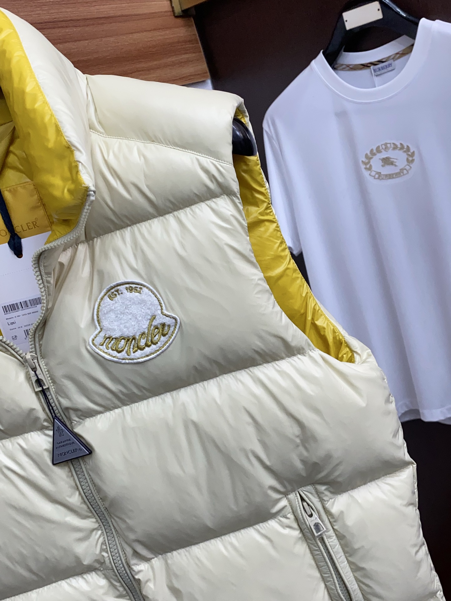 Moncler Male Down Vest White Duck Down Hooded M-l