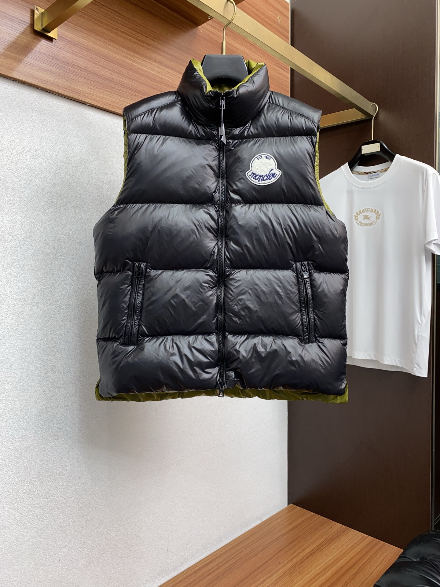 Moncler Male Down Vest White Duck Down Hooded M-l