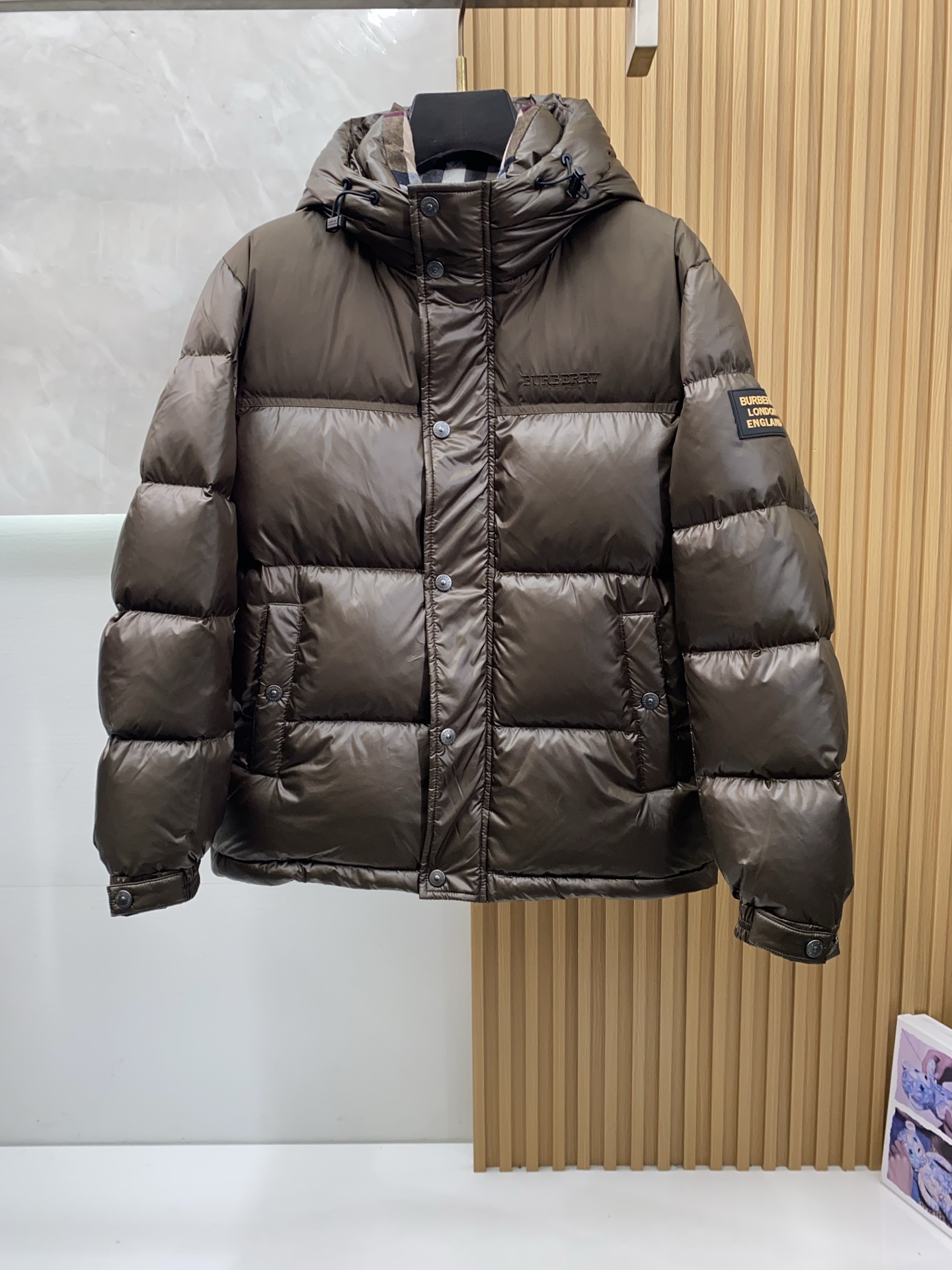 Burberry Male Down Jacket White Duck Down Hooded M-l-xl