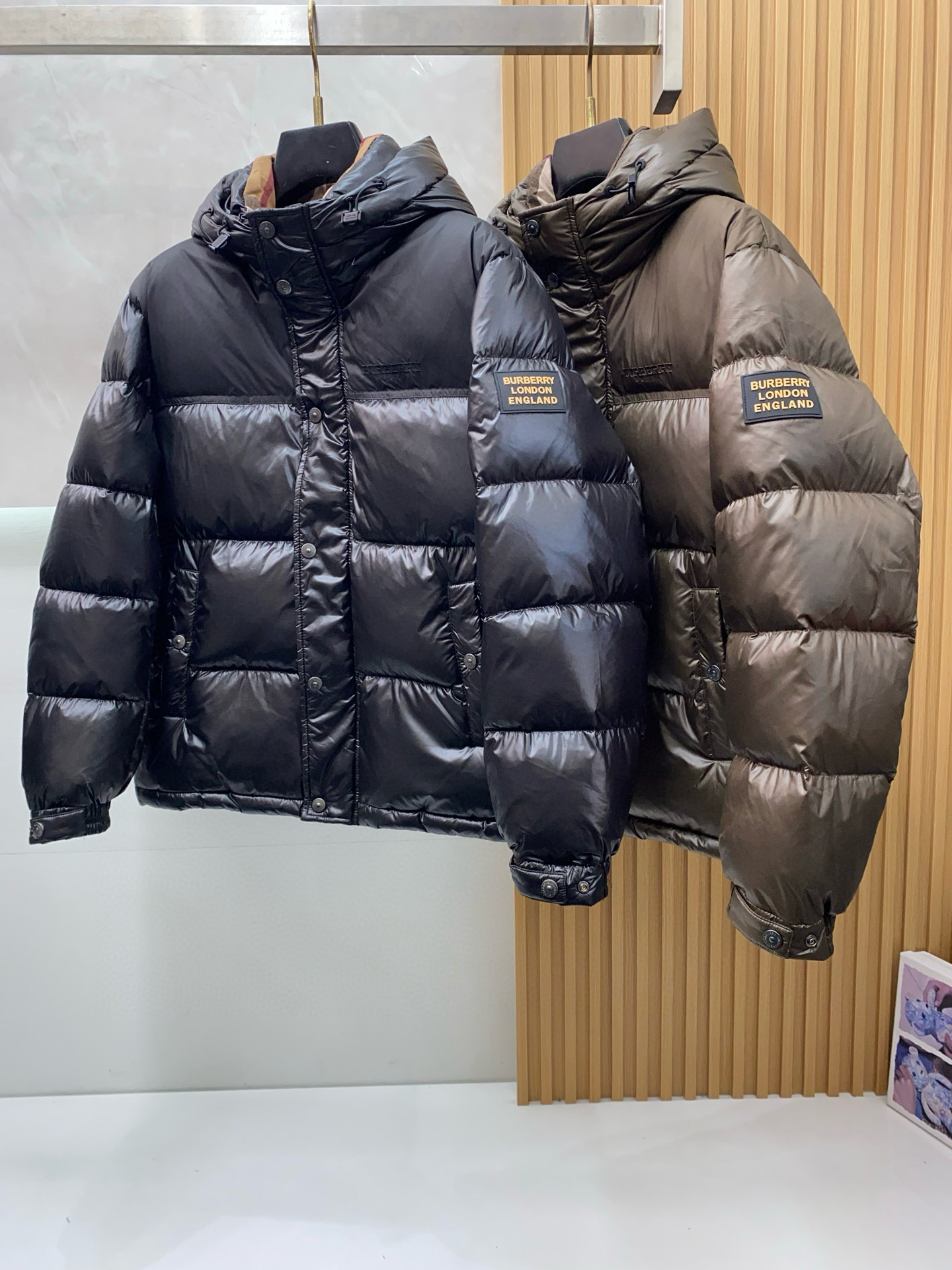 Burberry Male Down Jacket White Duck Down Hooded M-l-xl