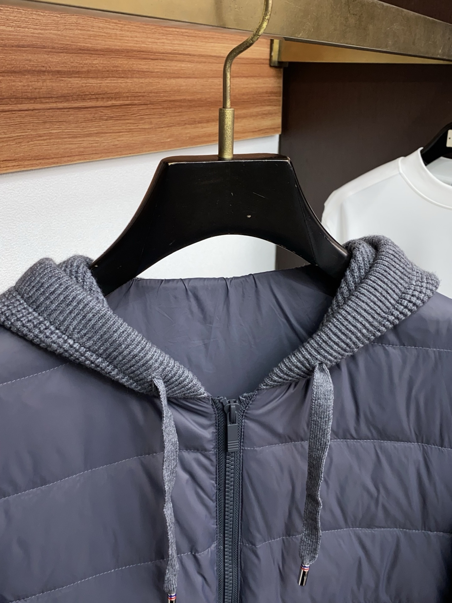 Thom Browne Male Down Jacket Knitted Hooded M-xl