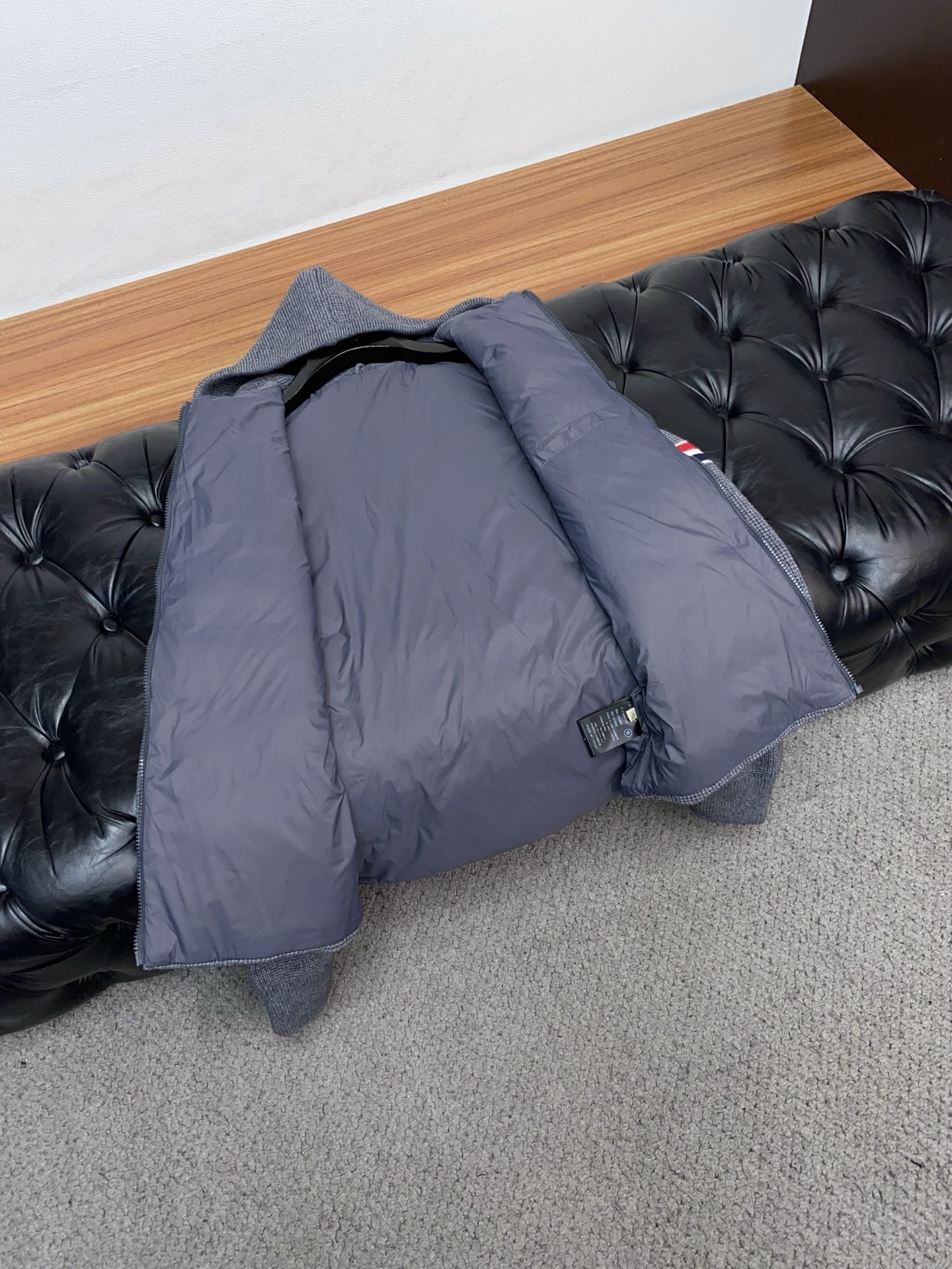 Thom Browne Male Down Jacket Knitted Hooded M-xl