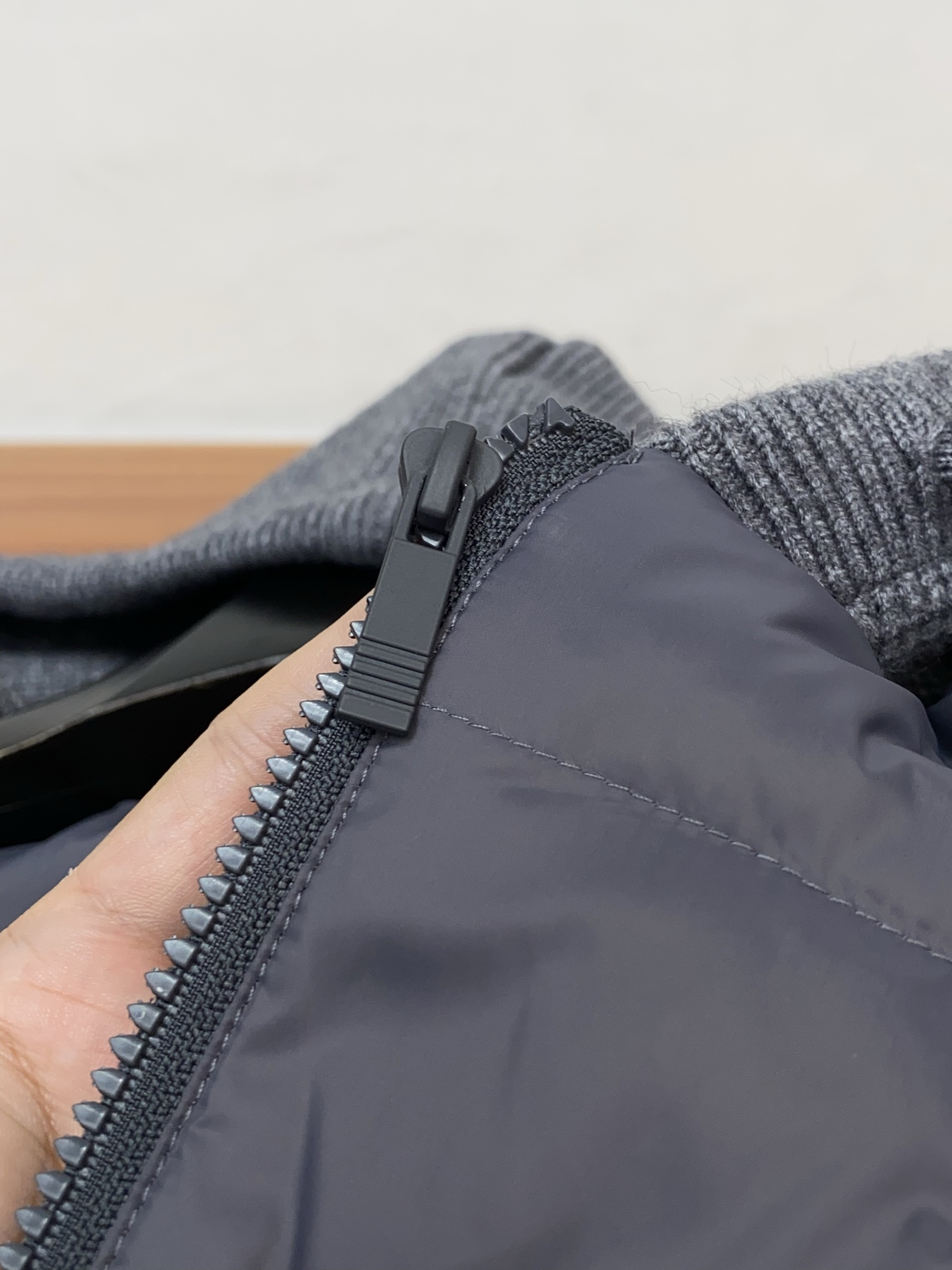 Thom Browne Male Down Jacket Knitted Hooded M-xl