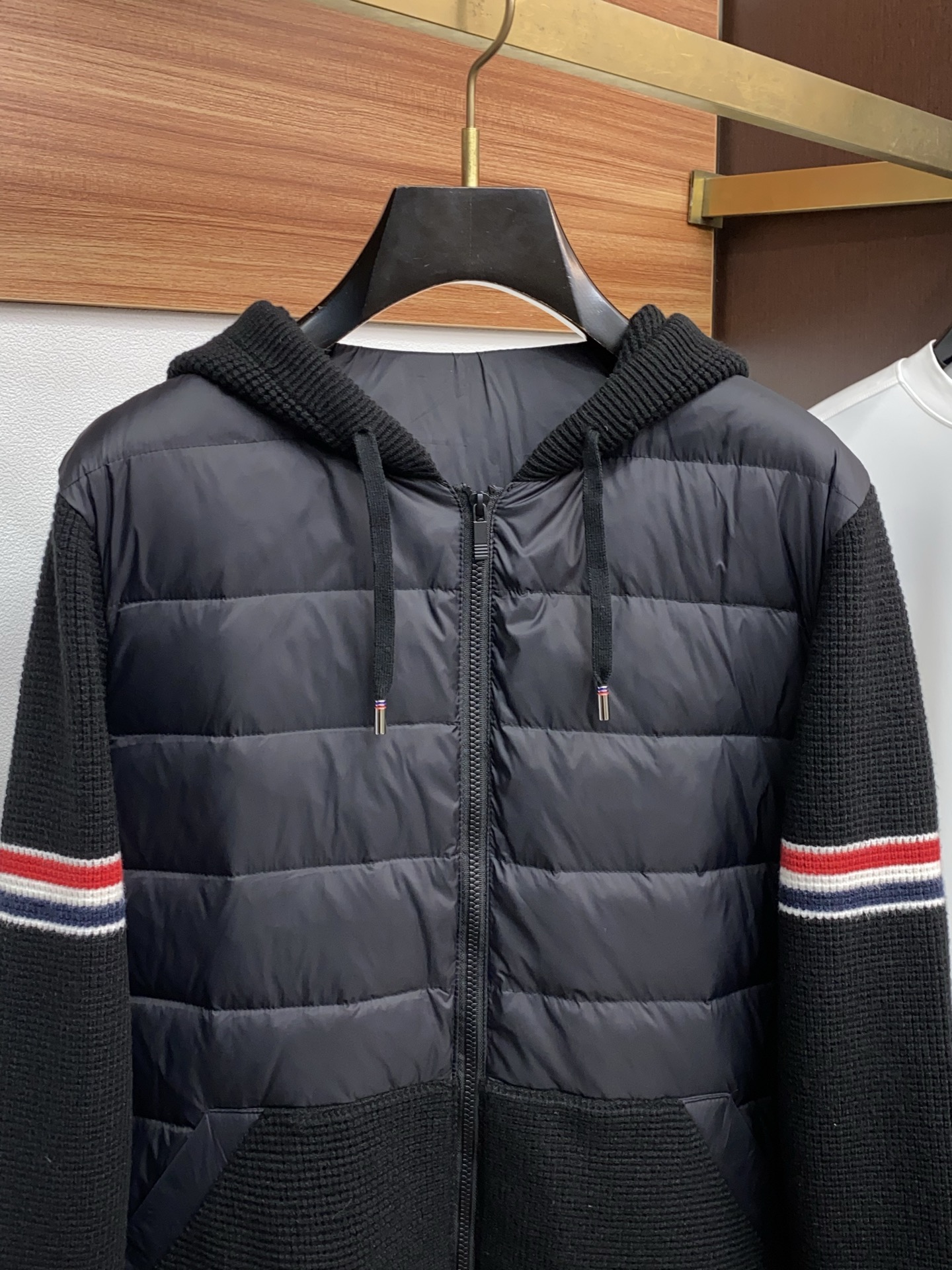 Thom Browne Male Down Jacket Knitted Hooded M-xl