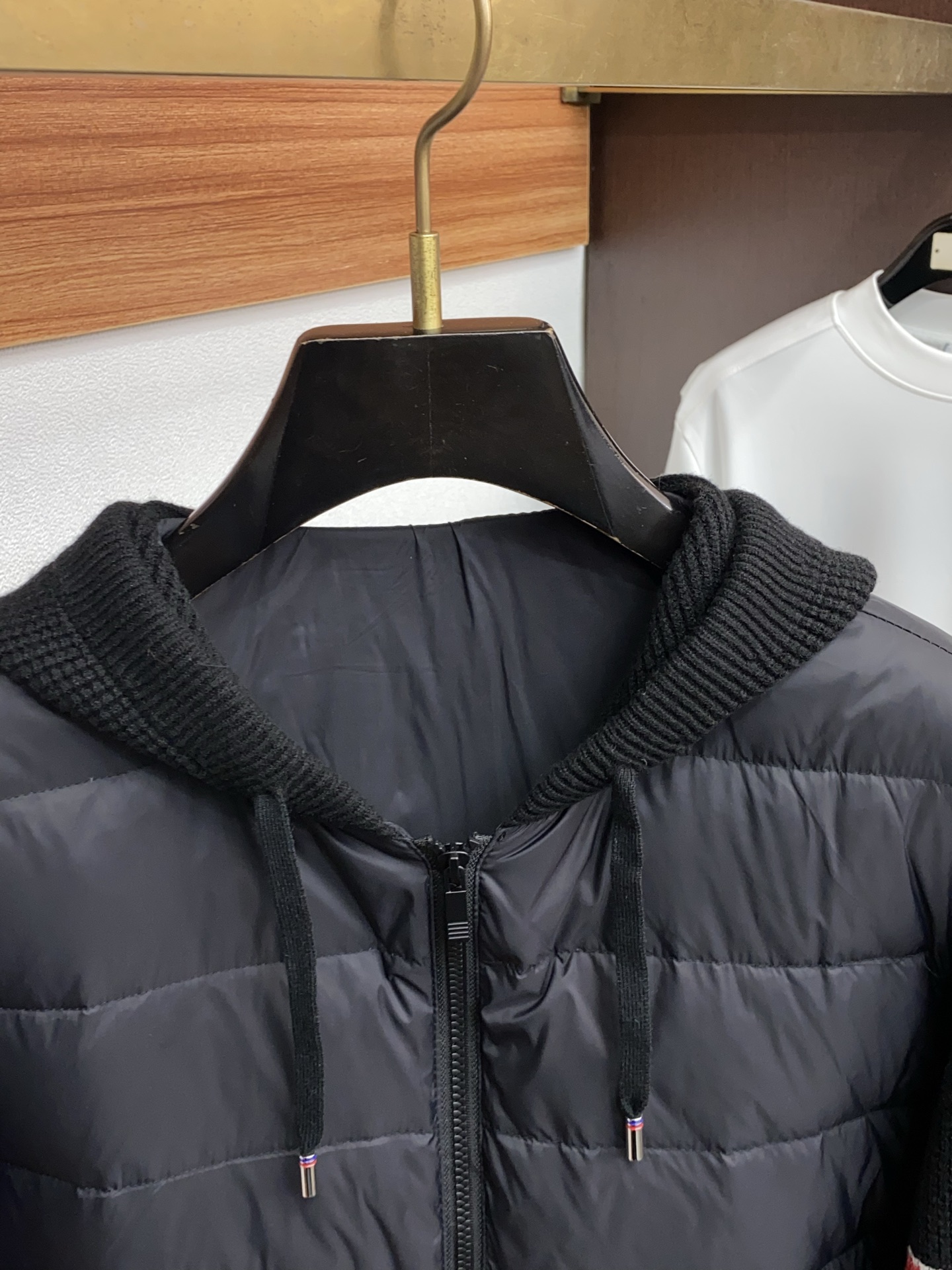 Thom Browne Male Down Jacket Knitted Hooded M-xl