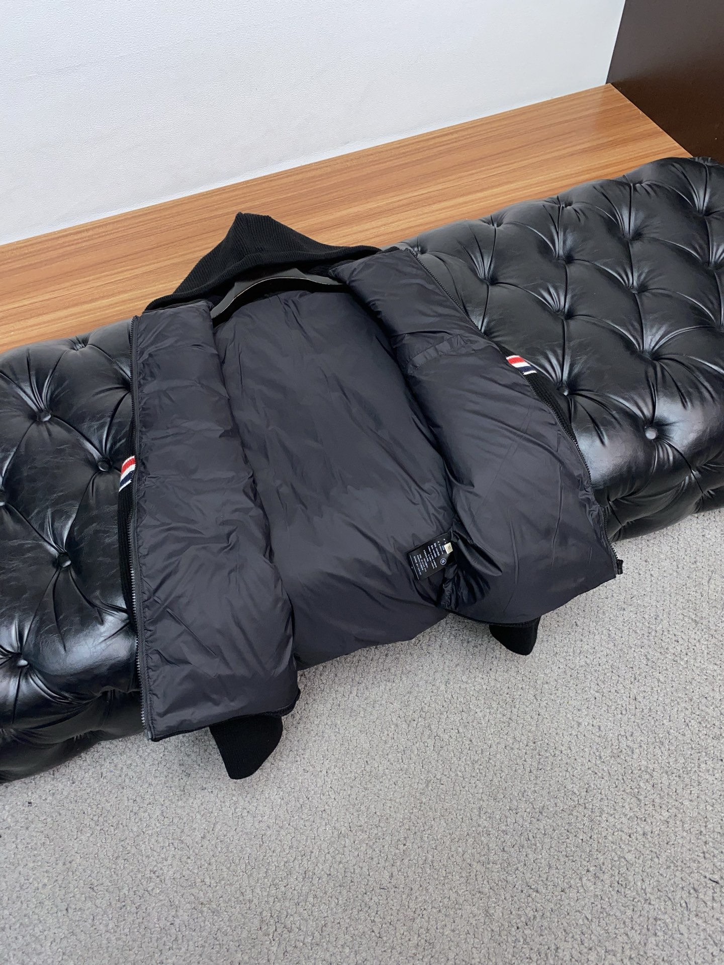 Thom Browne Male Down Jacket Knitted Hooded M-xl