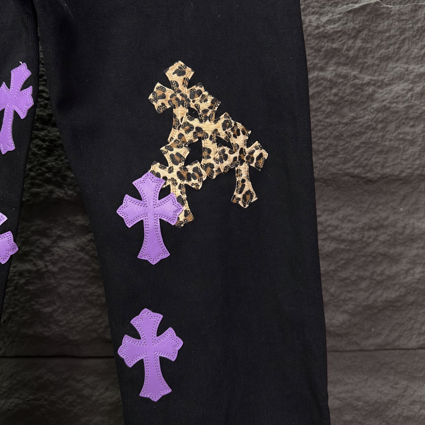 Chrome Hearts Couple Jeans Black Loose Fit