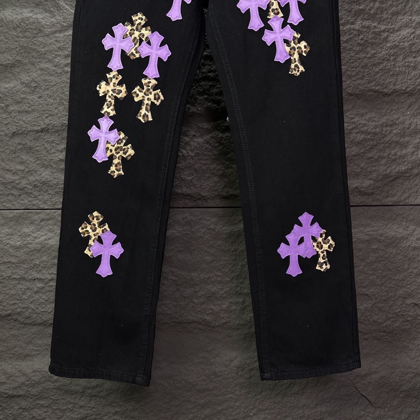 Chrome Hearts Couple Jeans Black Loose Fit