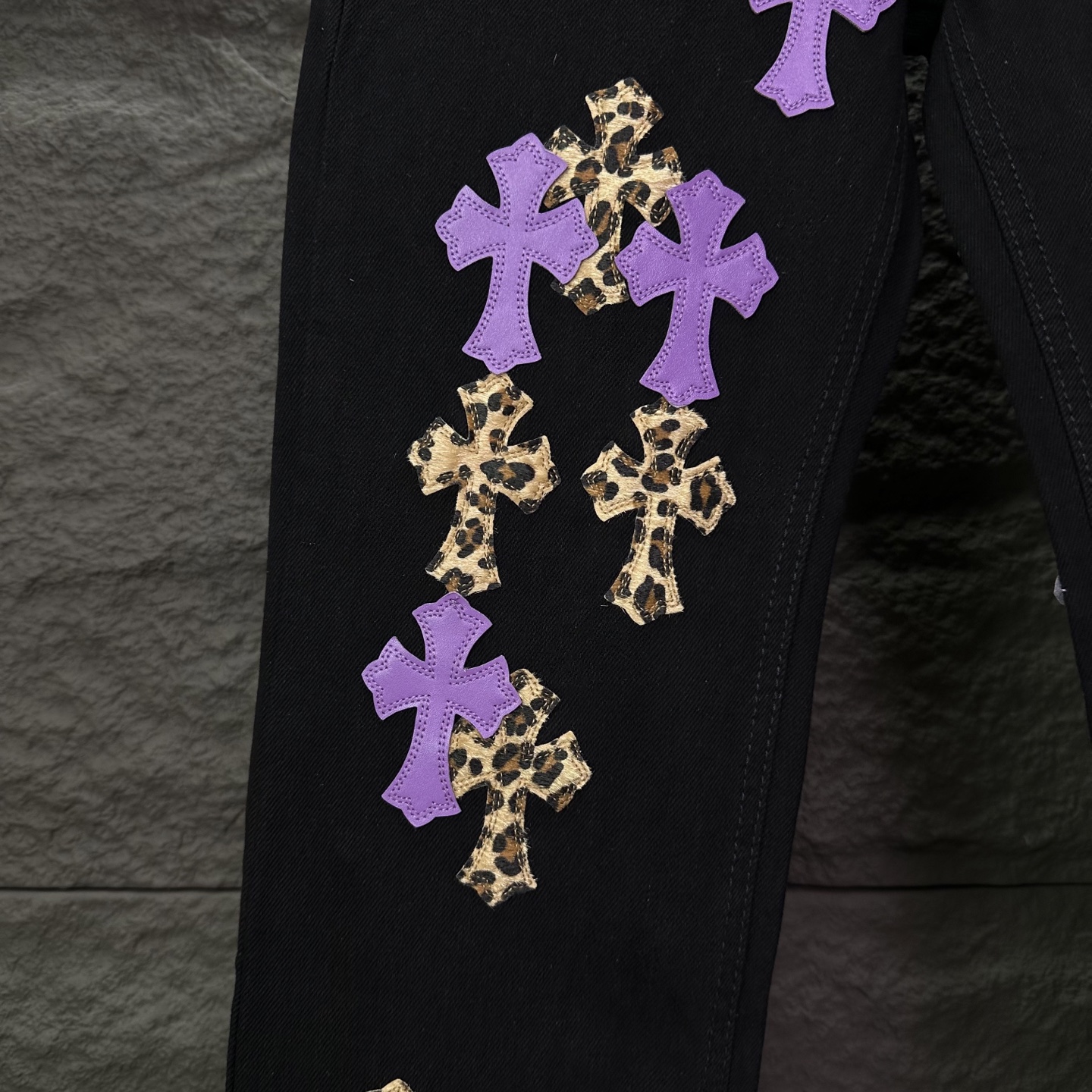 Chrome Hearts Couple Jeans Black Loose Fit